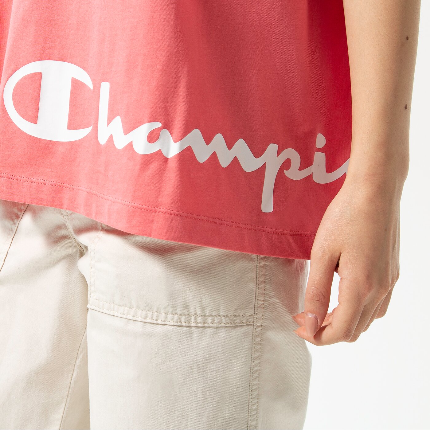 Дамска тениска CHAMPION ТЕНИСКА CREWNECK ТЕНИСКА 115425ps171 цвят розов