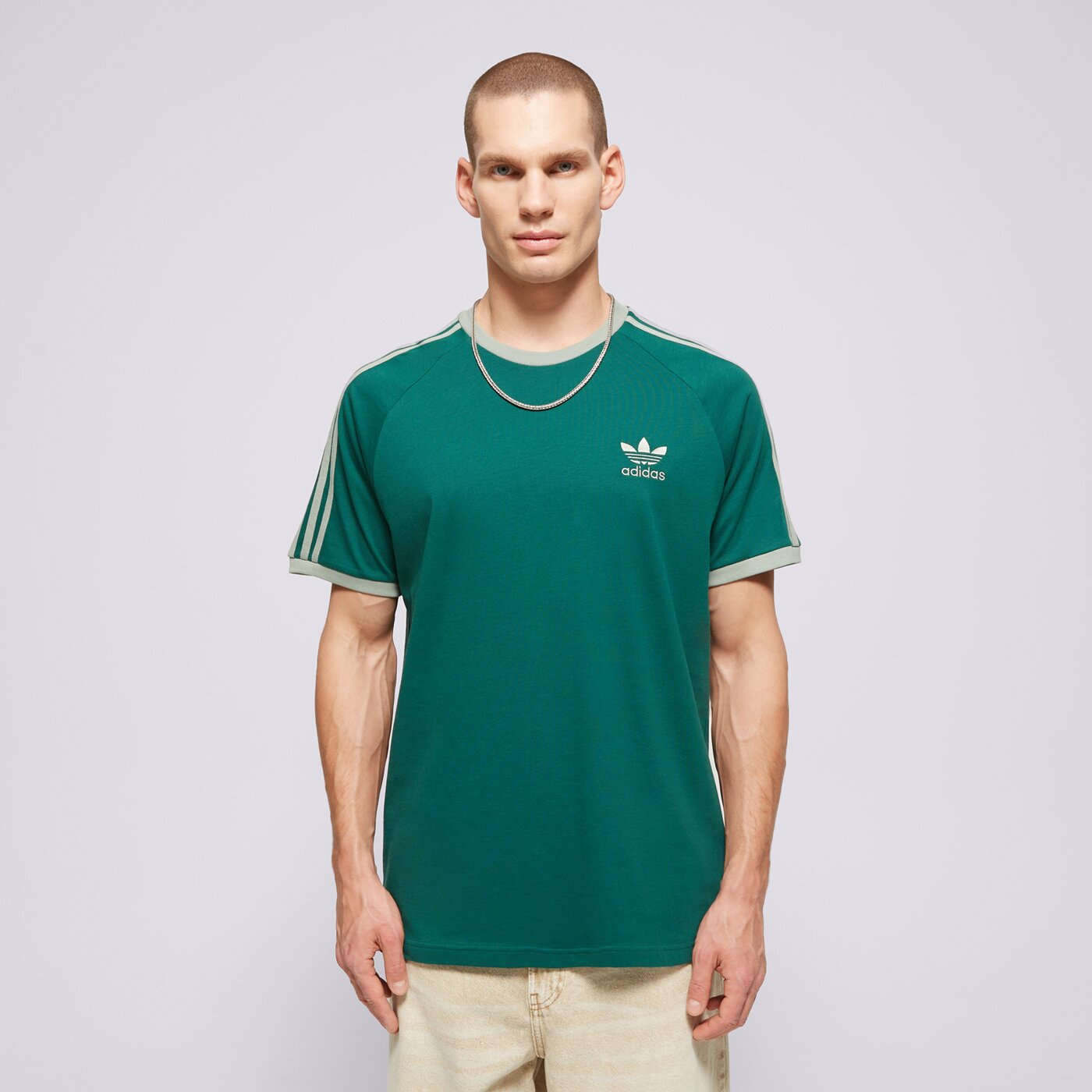 Мъжка тениска ADIDAS ТЕНИСКА 3-STRIPES TEE jn7017 цвят зелен