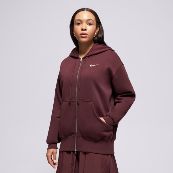 Дамски суичър NIKE СУИТЧЪР СЪС ЗАКОПЧАВАНЕ   W NSW PHNX FLC FZ OS HOODIE dq5758-654 цвят бордо