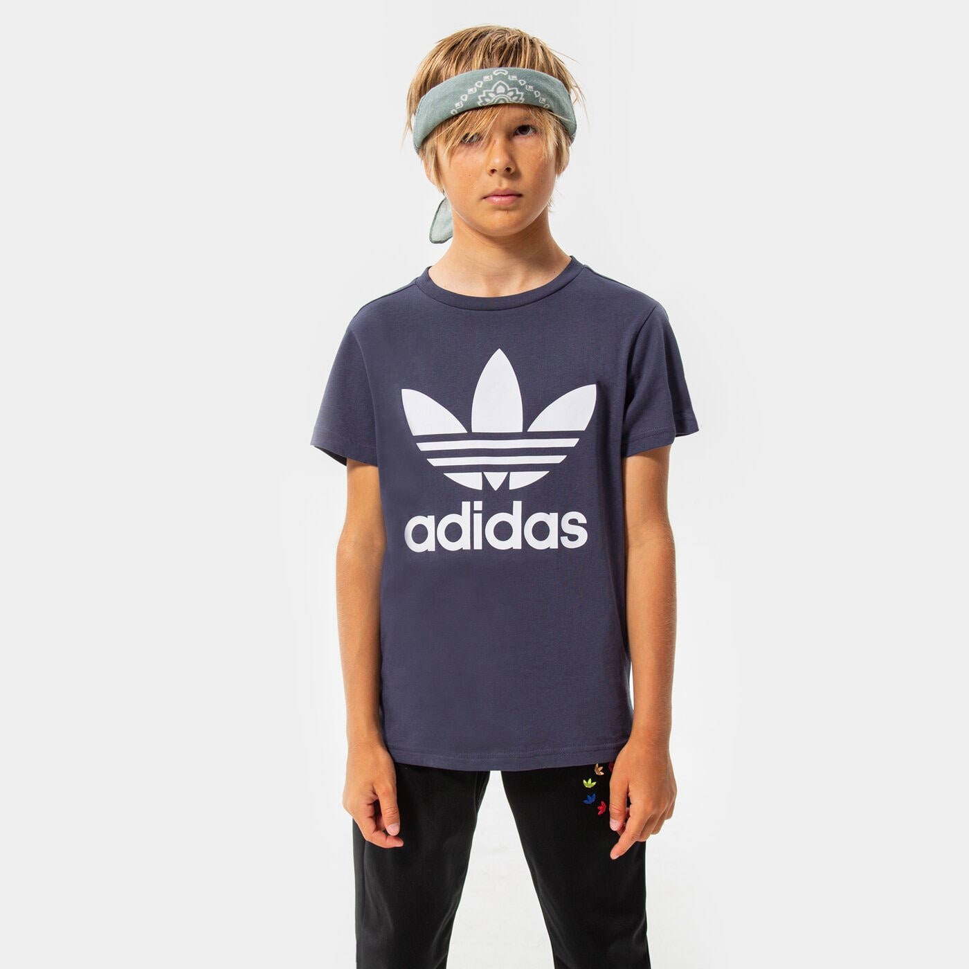 Детска тениска ADIDAS ТЕНИСКА TREFOIL TEE BOY hc9601 цвят тъмносин