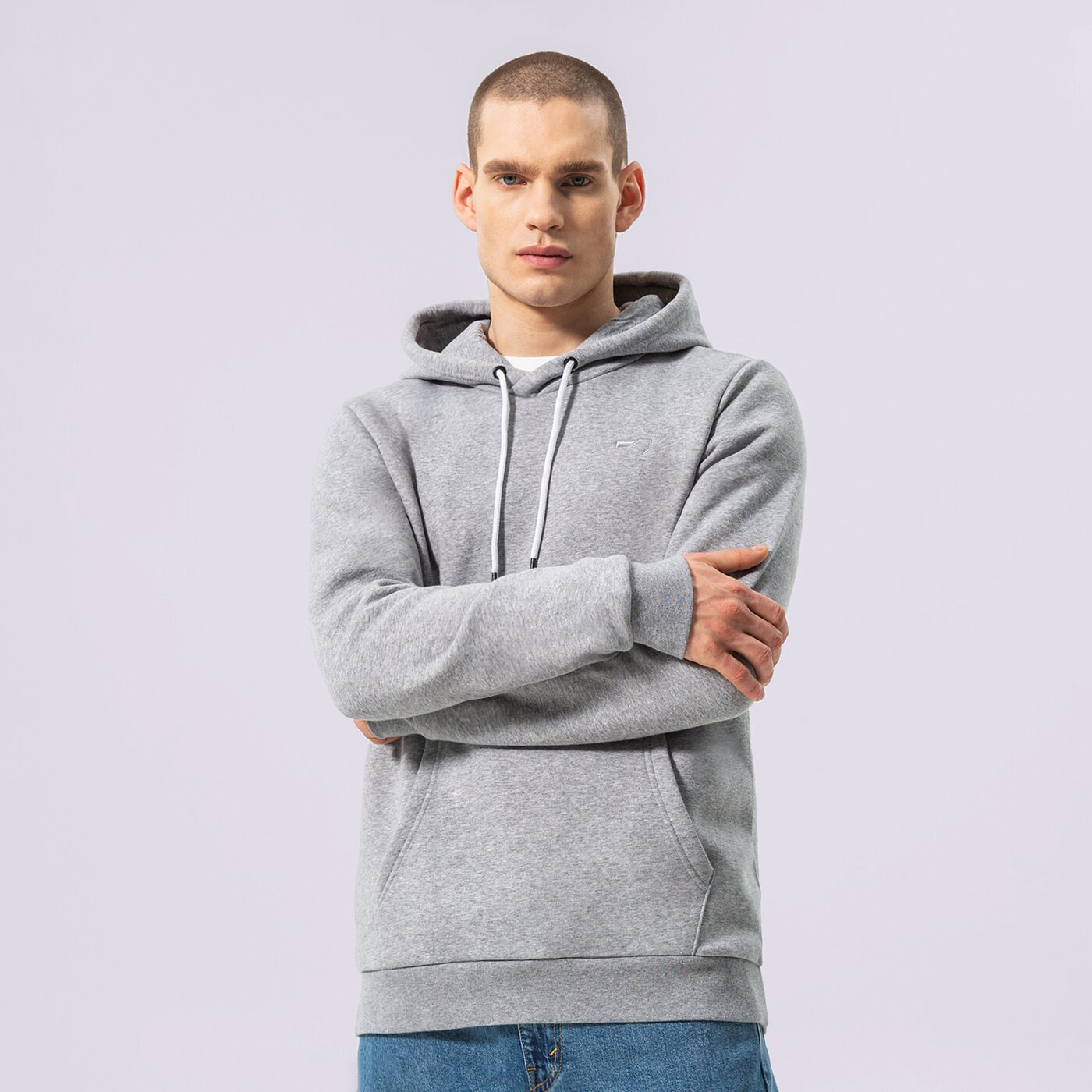 Мъжки суичър CONFRONT СУИТЧЪР С КАЧУЛКА ESSENTIAL cf122blm91002 цвят сив