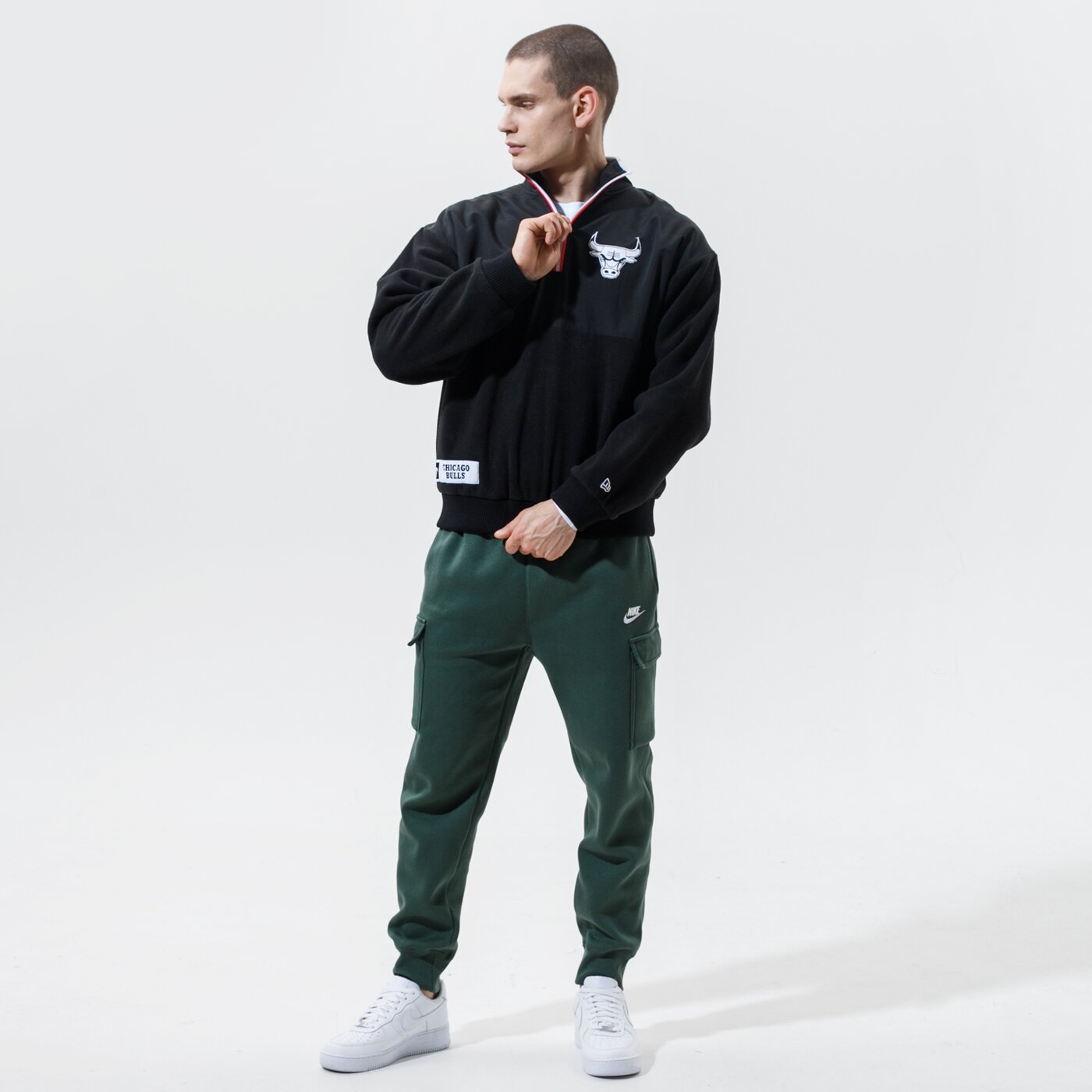 Мъжки суичър NEW ERA ПОЛАР NBA 1/4 ZIP FLEECE BULLS CHICAGO BULLS BLK 12553332 цвят черен