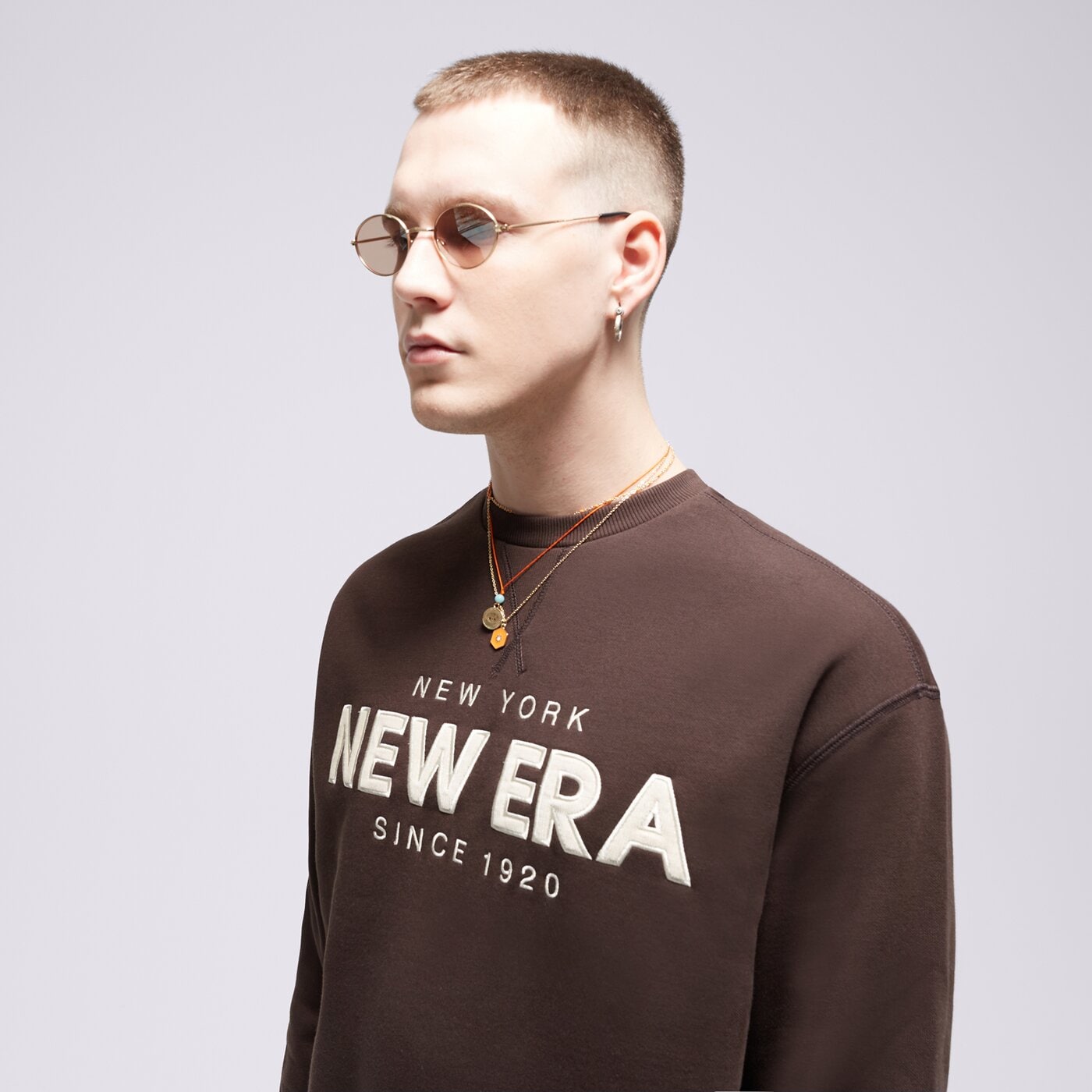 Мъжки суичър NEW ERA СУИТЧЪР NE WORDMARK CREW NECK 60424412 цвят кафяв