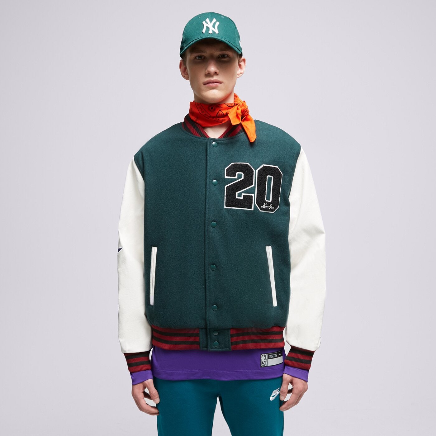 Мъжко преходно яке NEW ERA ЯКЕ NE LIFESTYLE VARSITY NONE 60416401 цвят зелен