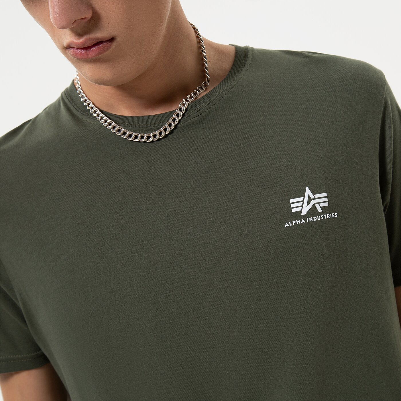 Мъжка тениска ALPHA INDUSTRIES ТЕНИСКА BASIC T SMALL LOGO 188505-142 цвят каки