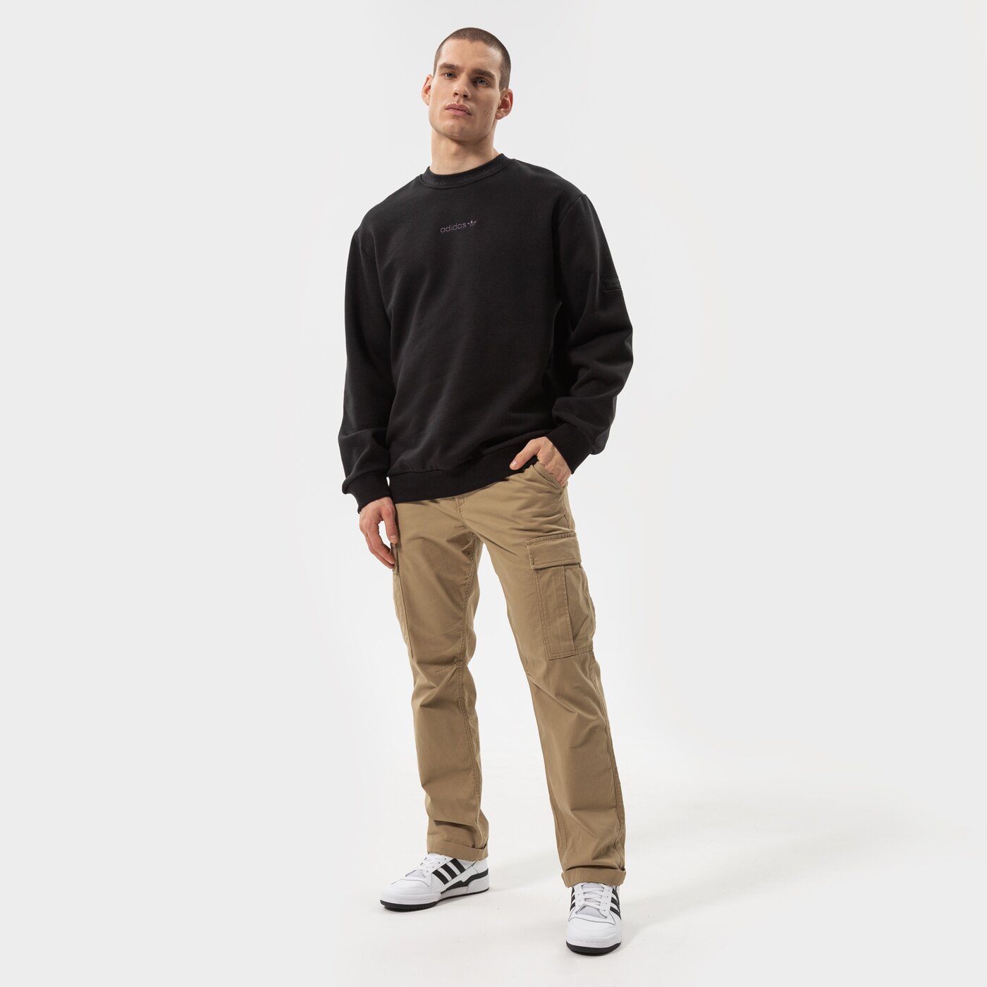 Мъжки суичър ADIDAS СУИТЧЪР TREFOIL LINEAR LABEL SWEATSHIRT hm2667 цвят черен