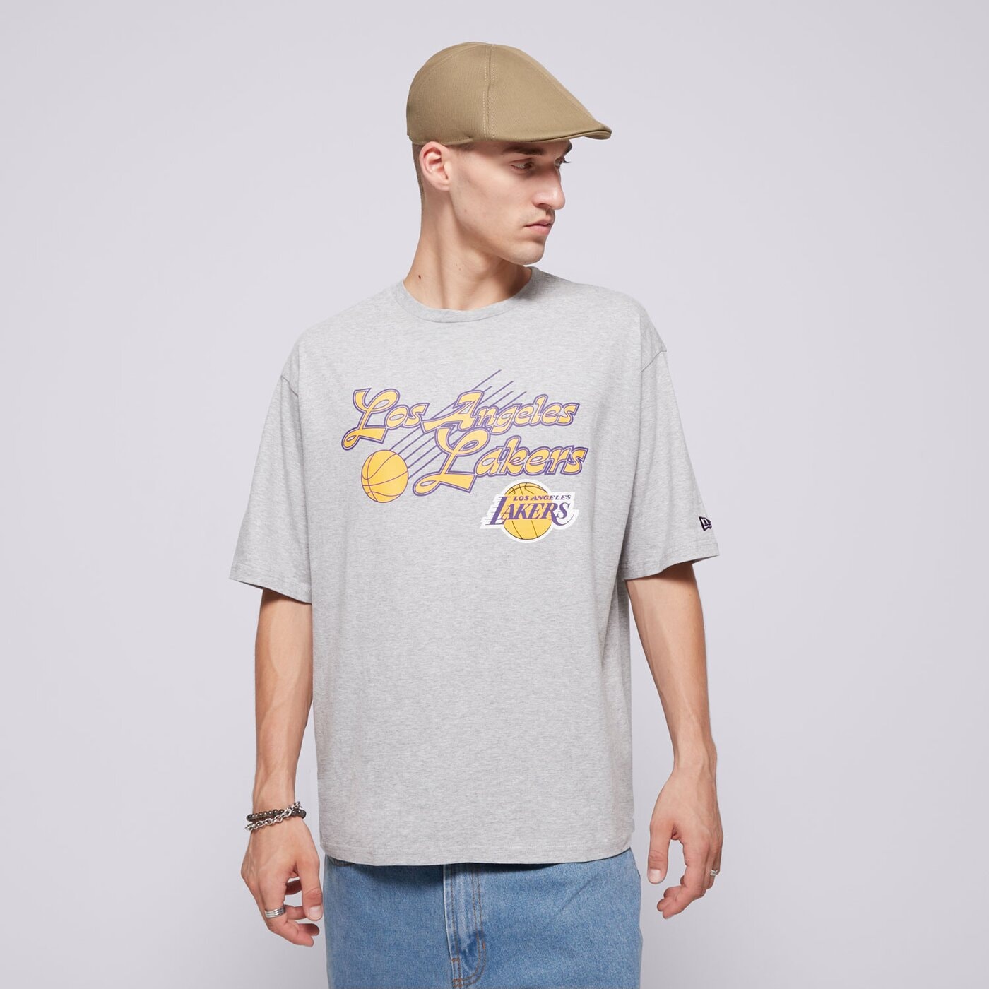 Мъжка тениска NEW ERA ТЕНИСКА NBA SCRIPT OS LAKERS LOS ANGELES LAKERS HGRC 60564788 цвят сив