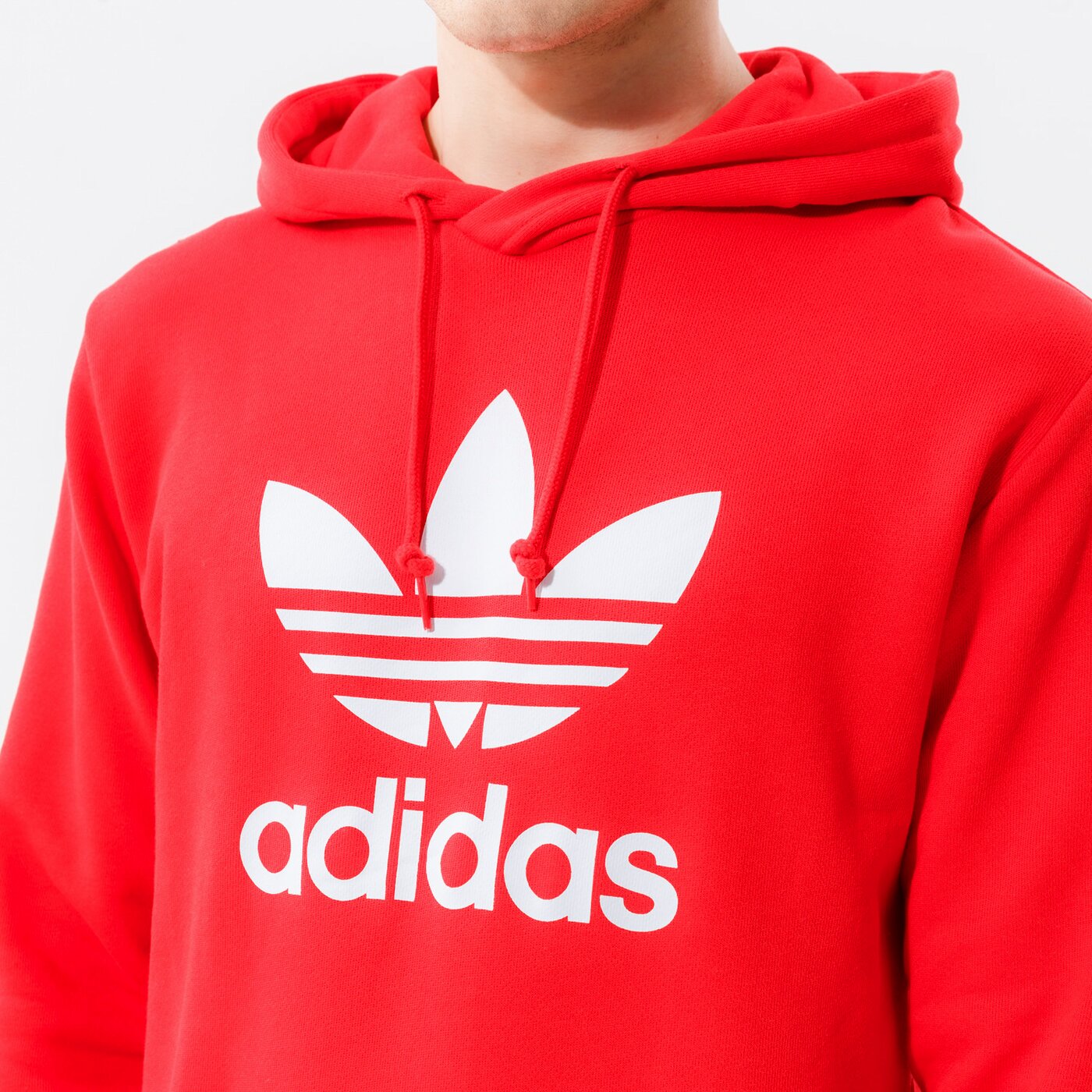Мъжки суичър ADIDAS СУИТЧЪР С КАЧУЛКА TREFOIL HOODY he9500 цвят червен