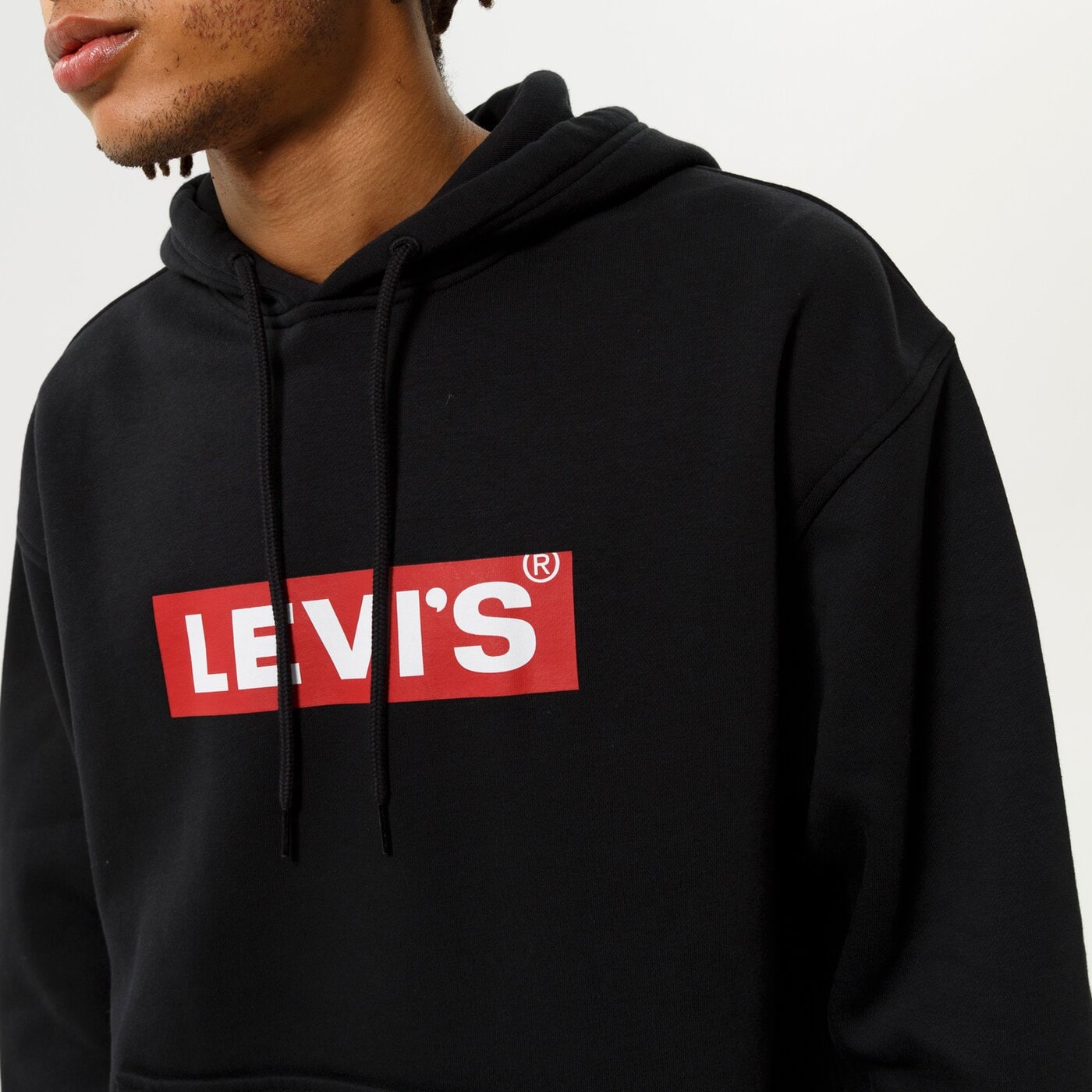 Мъжки суичър LEVI'S BOXTAB OVERHEAD HOODIE  38821-0114 цвят черен