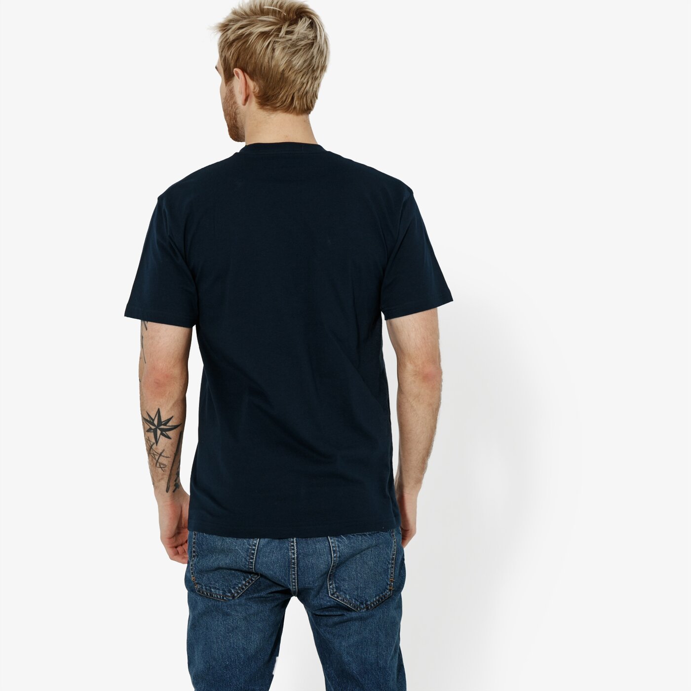Мъжка тениска VANS ТЕНИСКА SS MN LEFT CHEST LOGO TEE NVY vn0a3czenav1 цвят тъмносин