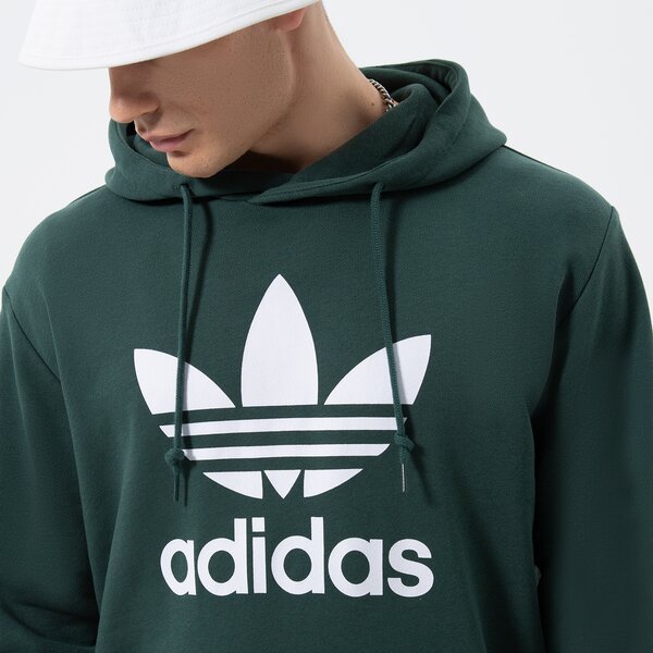 Мъжки суичър ADIDAS СУИТЧЪР С КАЧУЛКА TREFOIL HOODY hk7270 цвят зелен