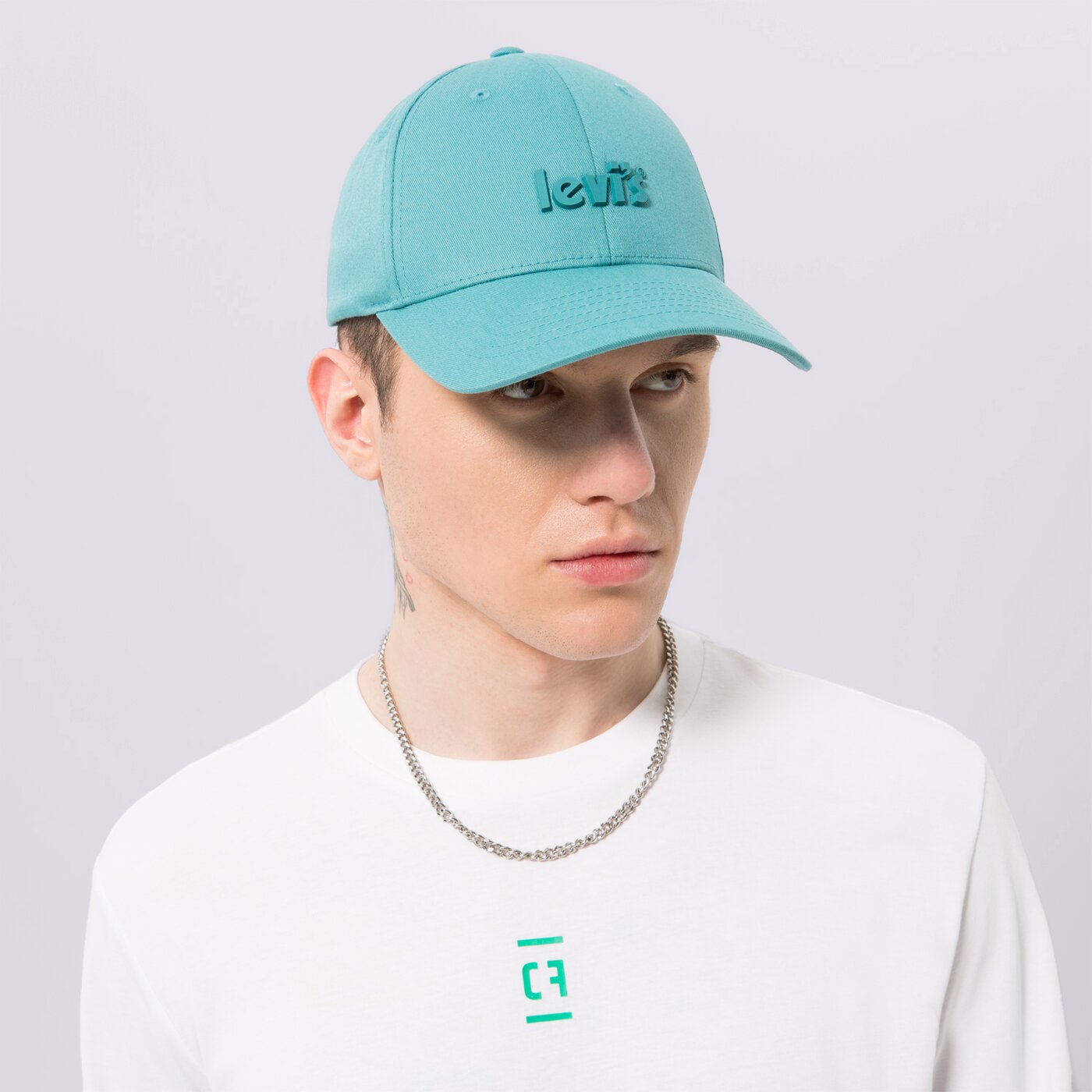 Дамска шапка с козирка LEVI'S ШАПКА POSTER LOGO FLEXFIT CAP d66250016 цвят зелен