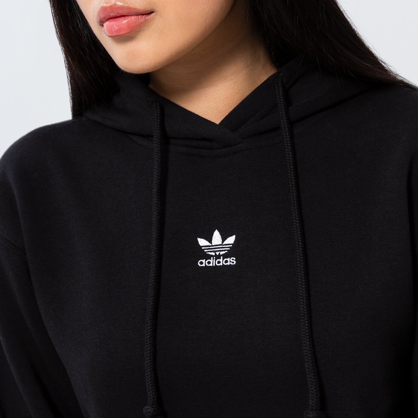 Дамски суичър ADIDAS ESSENTIAL FLEECE OVERHEAD HOODIE  h34725 цвят черен