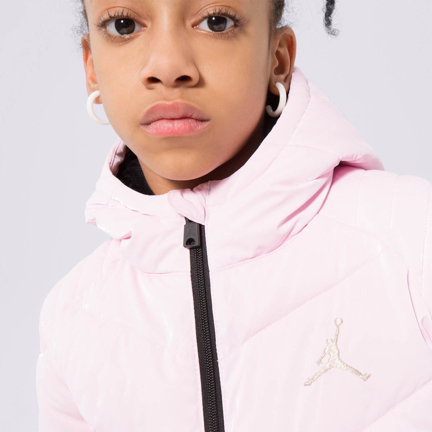 Детска преходно яке JORDAN ЯКЕ ЗИМНО SHINY CHEVRON QUILTING JKT GIRL 45b741-a9y цвят розов