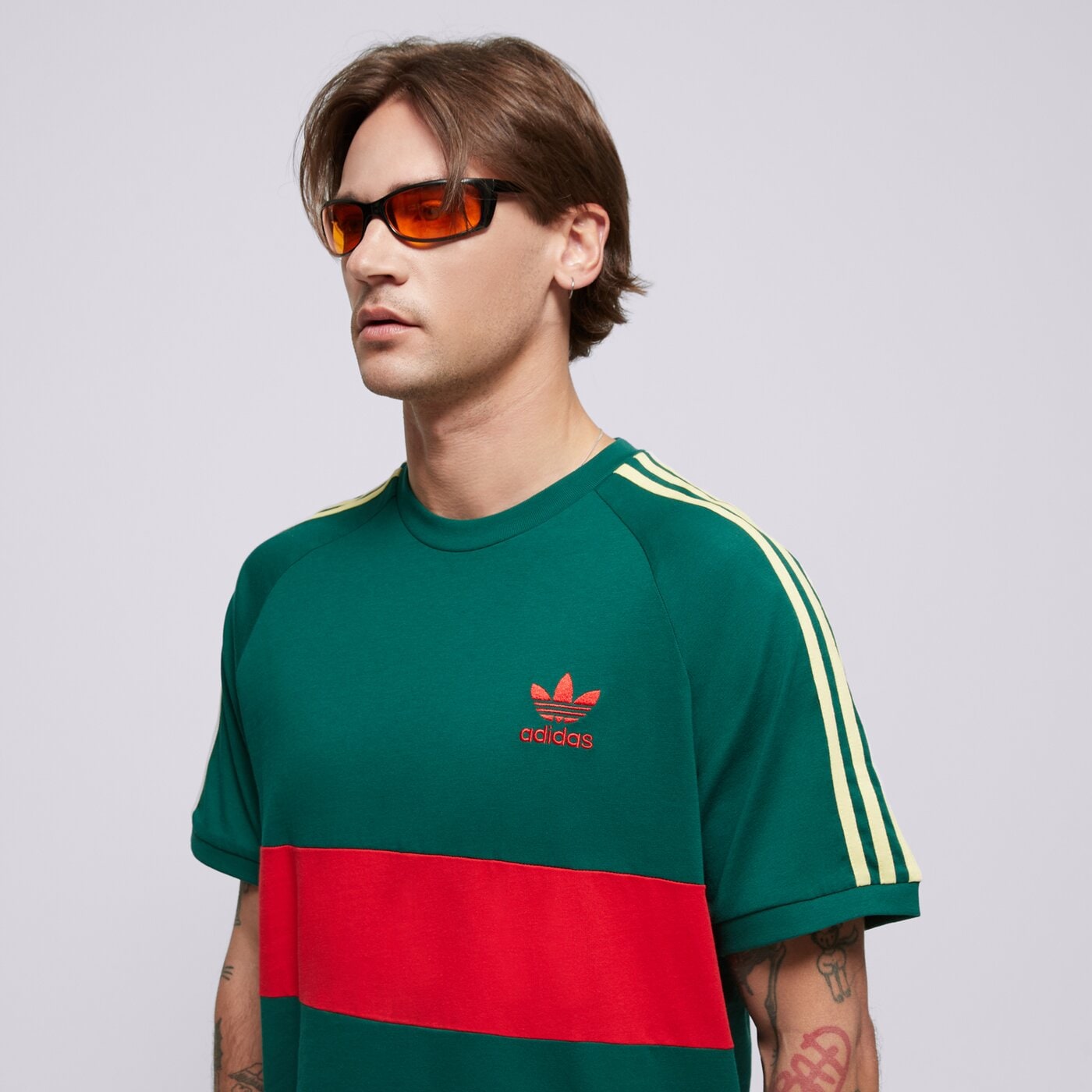 Мъжка тениска ADIDAS ТЕНИСКА 3S PANEL TEE jd4277 цвят зелен