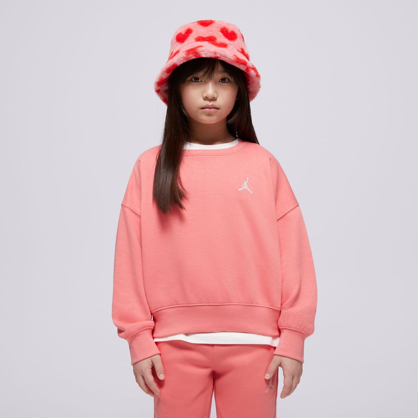 Детски суичър JORDAN СУИТЧЪР JDG BROOKYLN ESS FT CREW GIRL 45d506-a0y цвят розов