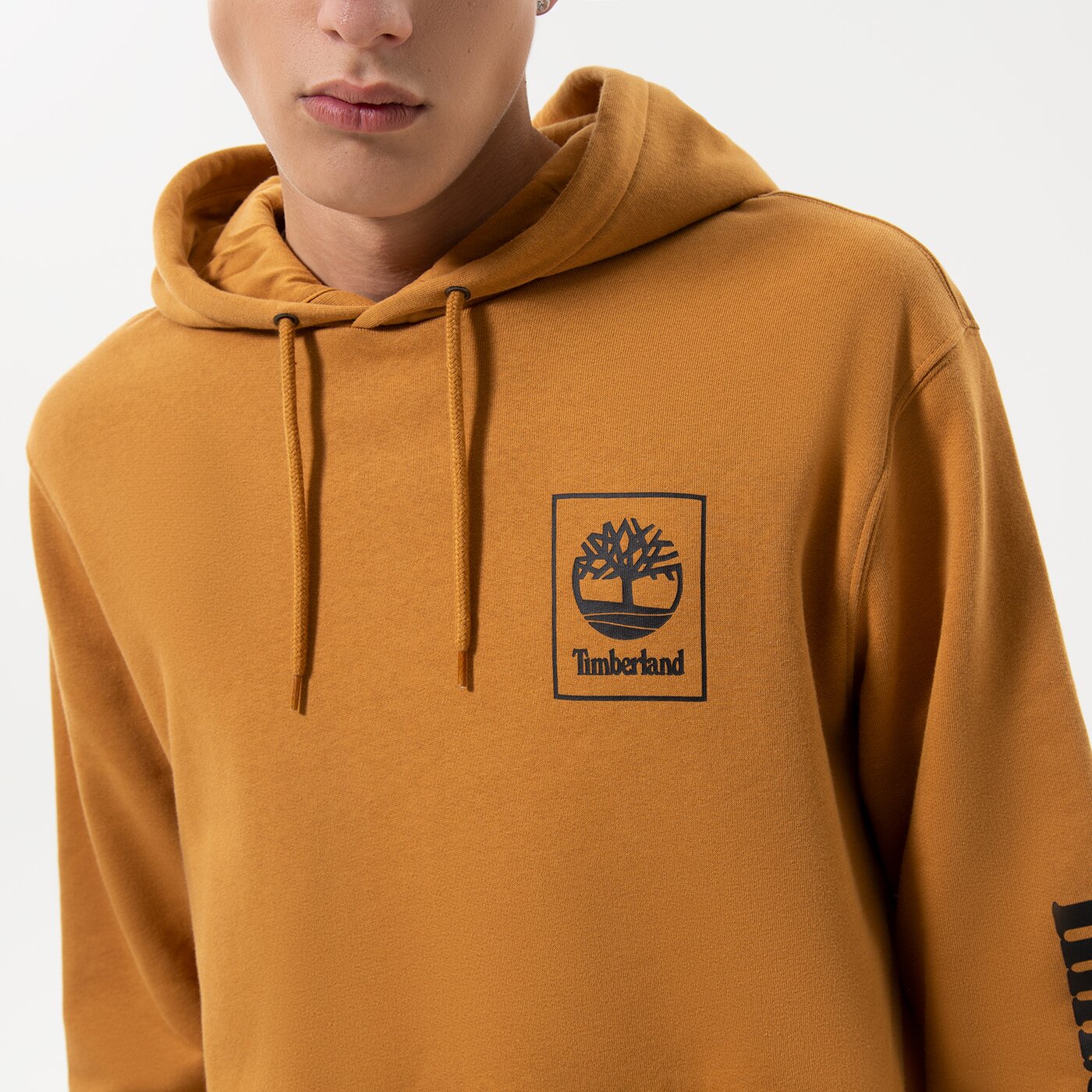 Мъжки суичър TIMBERLAND СУИТЧЪР С КАЧУЛКА STACK LOGO WHEAT BOOT tb0a5zhnp471 цвят кафяв