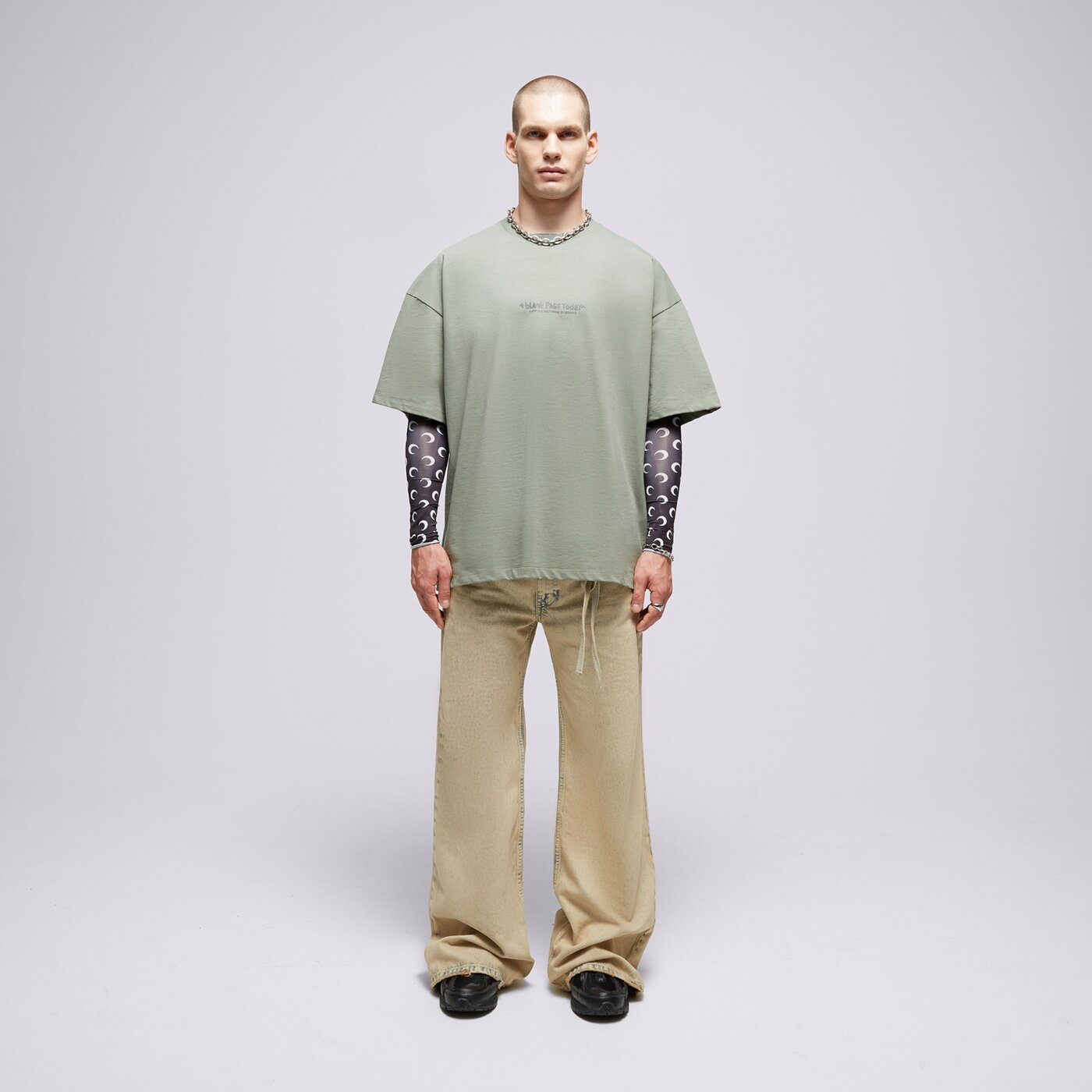 Мъжка тениска S.NOW JOB SIZEER ТЕНИСКА “BLANK PAGE” OLIVE si123tsu50003 цвят зелен