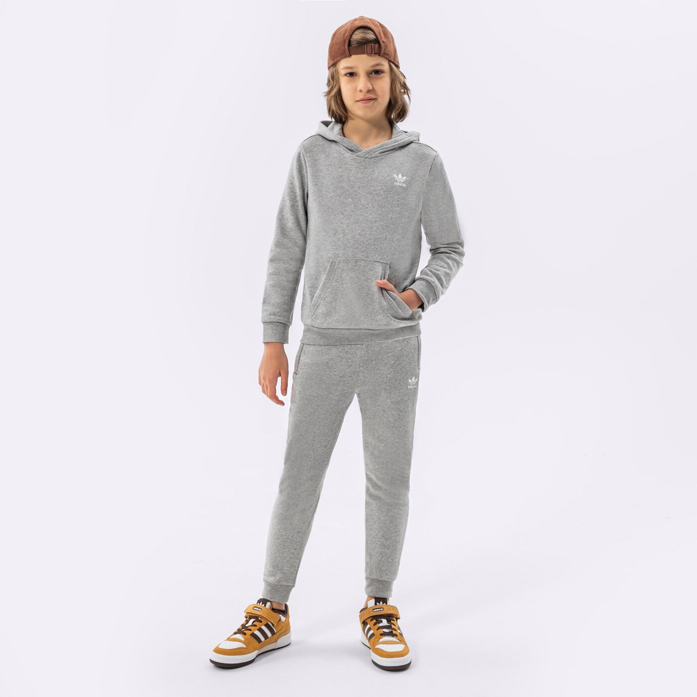Детски панталони ADIDAS ПАНТАЛОНИ PANTS BOY h32407 цвят сив