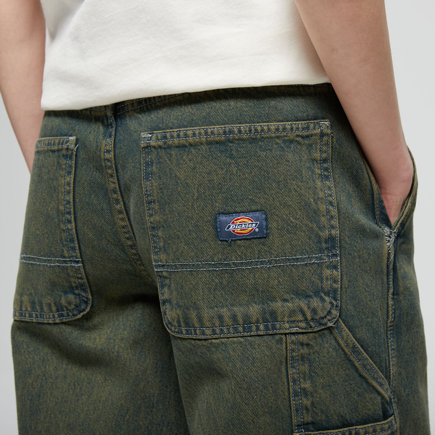 Дамски панталони DICKIES ПАНТАЛОНИ X LOOSE DENIM CARPENTER PANT W dk0a4z6sk571 цвят зелен