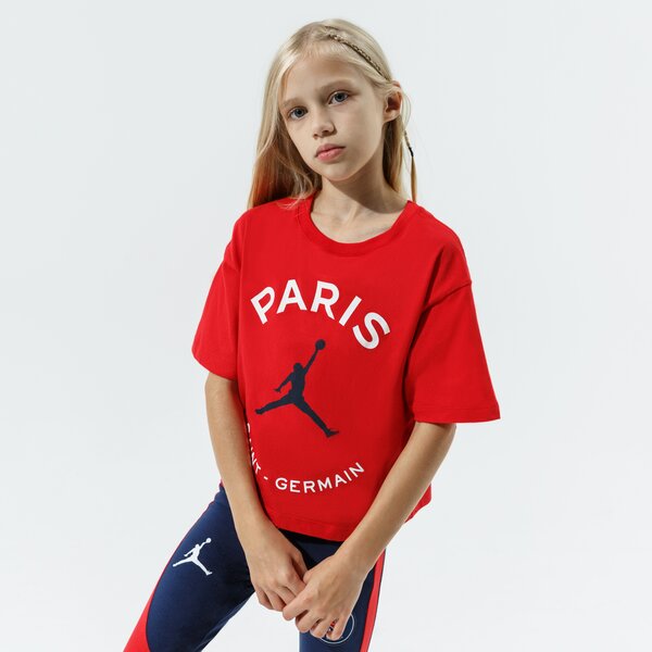 Детска тениска JORDAN ТЕНИСКА PSG BOXY TEE GIRL 4ja590-u10 цвят червен