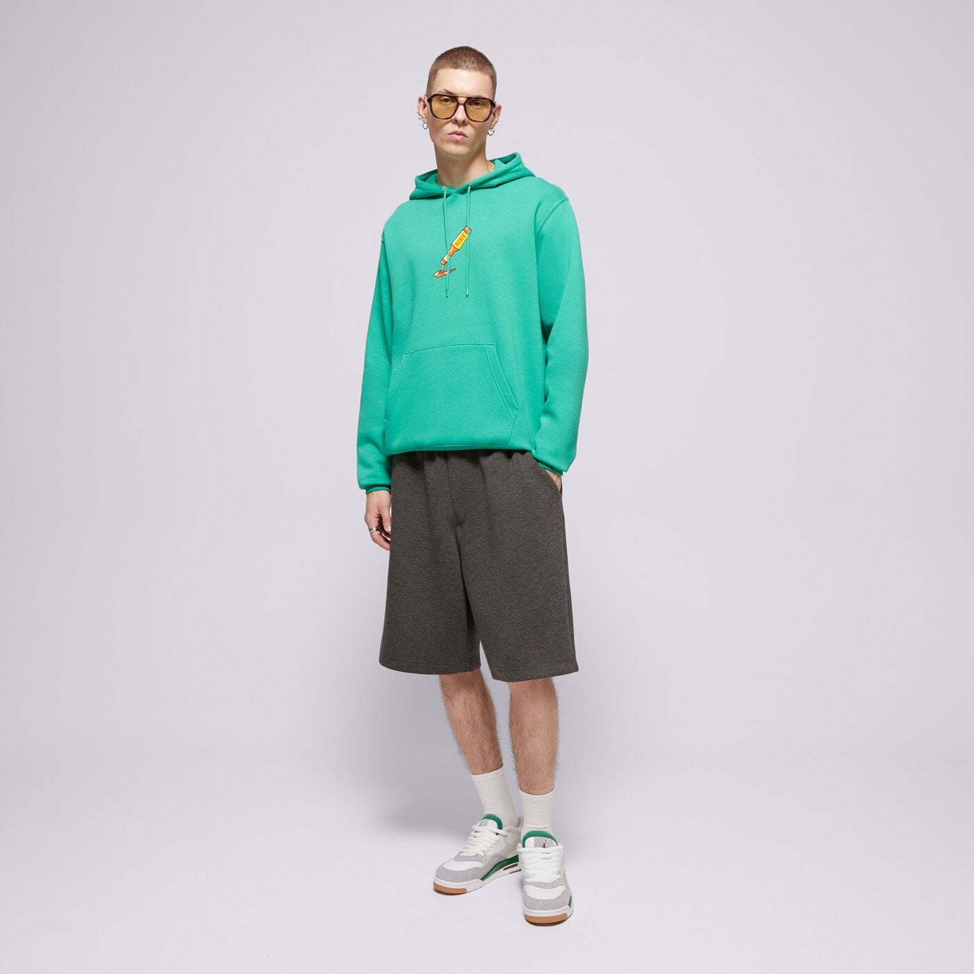 Мъжки суичър NIKE СУИТЧЪР С КАЧУЛКА U NSW HDY CLUB PO BB OC 2 ib4144-324 цвят зелен