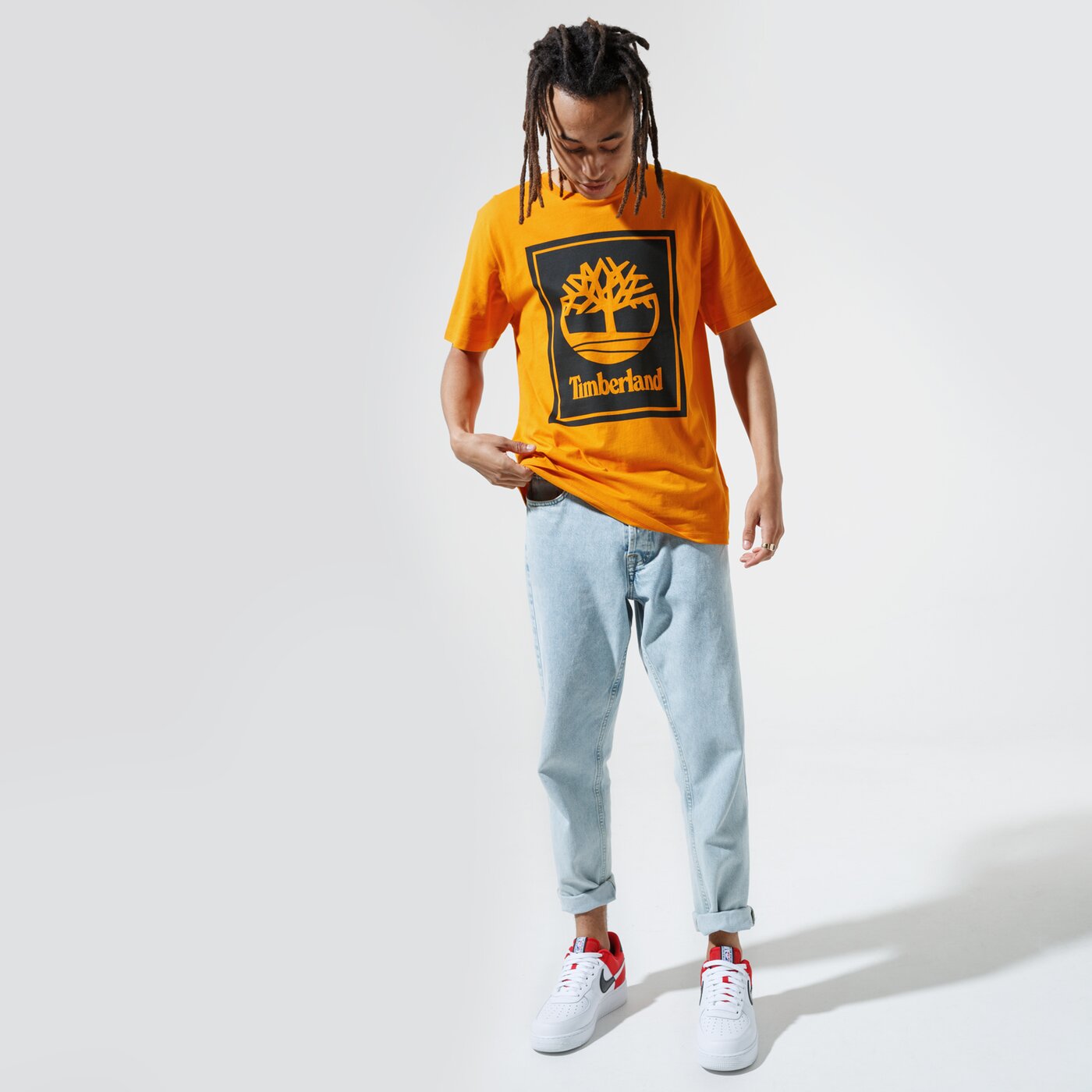 Мъжка тениска TIMBERLAND ТЕНИСКА YC SS STACK LOGO TEE STACK LOGO TEE tb0a2aj1ar81 цвят горчица