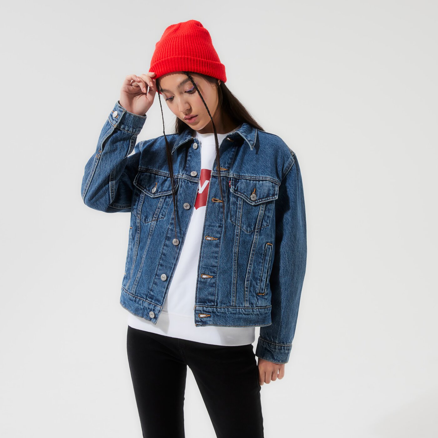 Дамско преходно яке LEVI'S ЯКЕ EX BOYFRIEND TRUCKER 29944-0012 цвят син