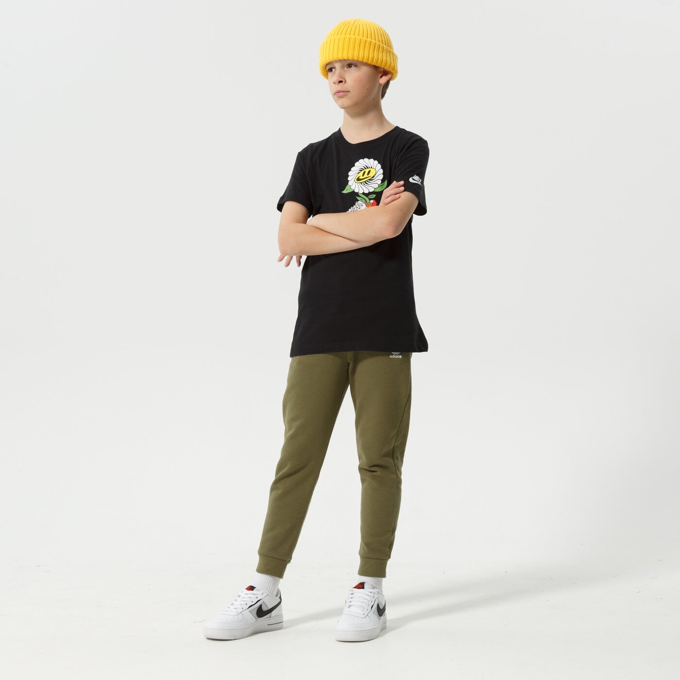 Детски панталони ADIDAS ПАНТАЛОНИ PANTS BOY hf2306 цвят каки