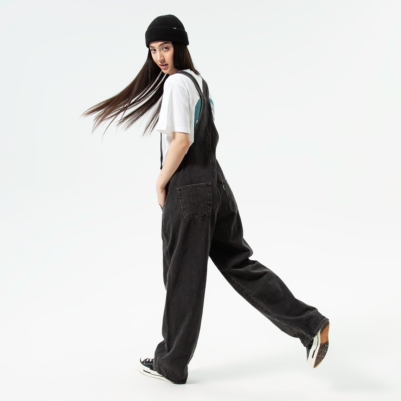 Дамски панталони LEVI'S ПАНТАЛОНИ SILVERTAB OVERALL T3 a3520-0000 цвят черен