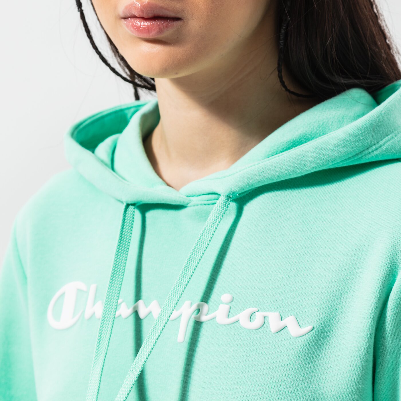 Дамски суичър CHAMPION СУИТЧЪР С КАЧУЛКА HOODED SWEATSHIRT 114858gs101 цвят мента