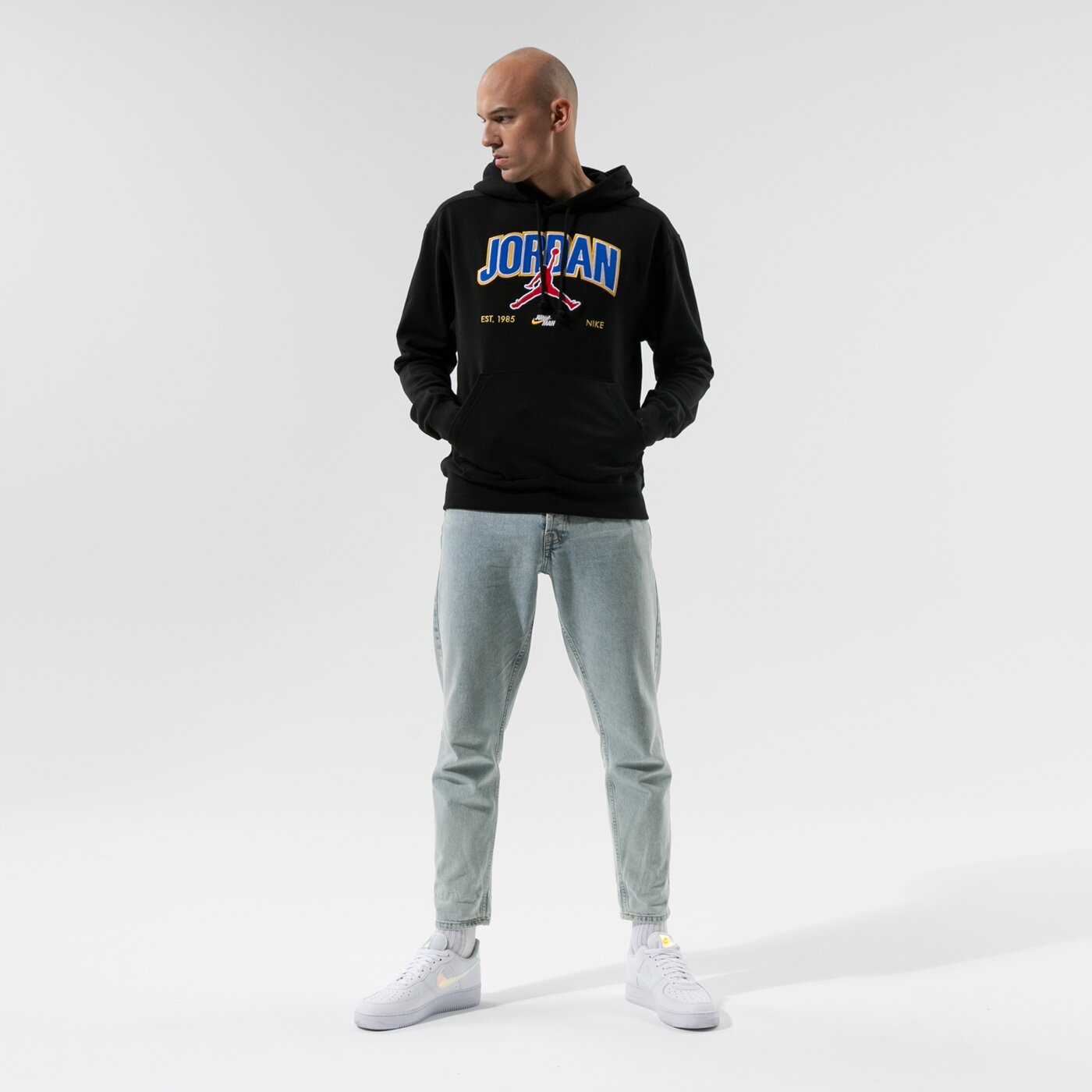 Мъжки суичър JORDAN СУИТЧЪР С КАЧУЛКА M J JMPMN FLC PO da7184-010 цвят черен