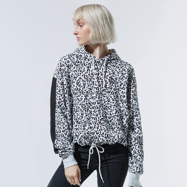 Дамски суичър PUMA СУИТЧЪР С КАЧУЛКА CLASSICS CROPPED HOODY AOP 59874999 цвят черен