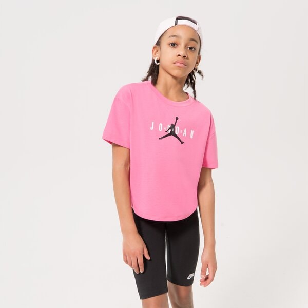 Детска тениска JORDAN ТЕНИСКА MJ HBR SUSTAINABLE TEE GIRL 45b923-aa7 цвят розов