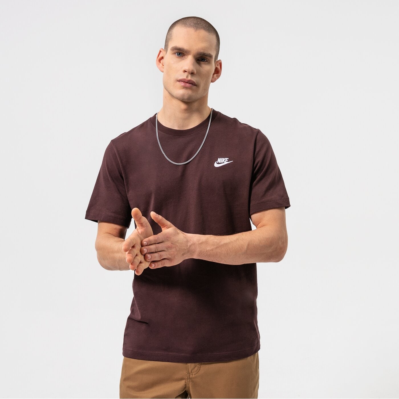 Мъжка тениска NIKE ТЕНИСКА SPORTSWEAR CLUB ar4997-203 цвят бордо