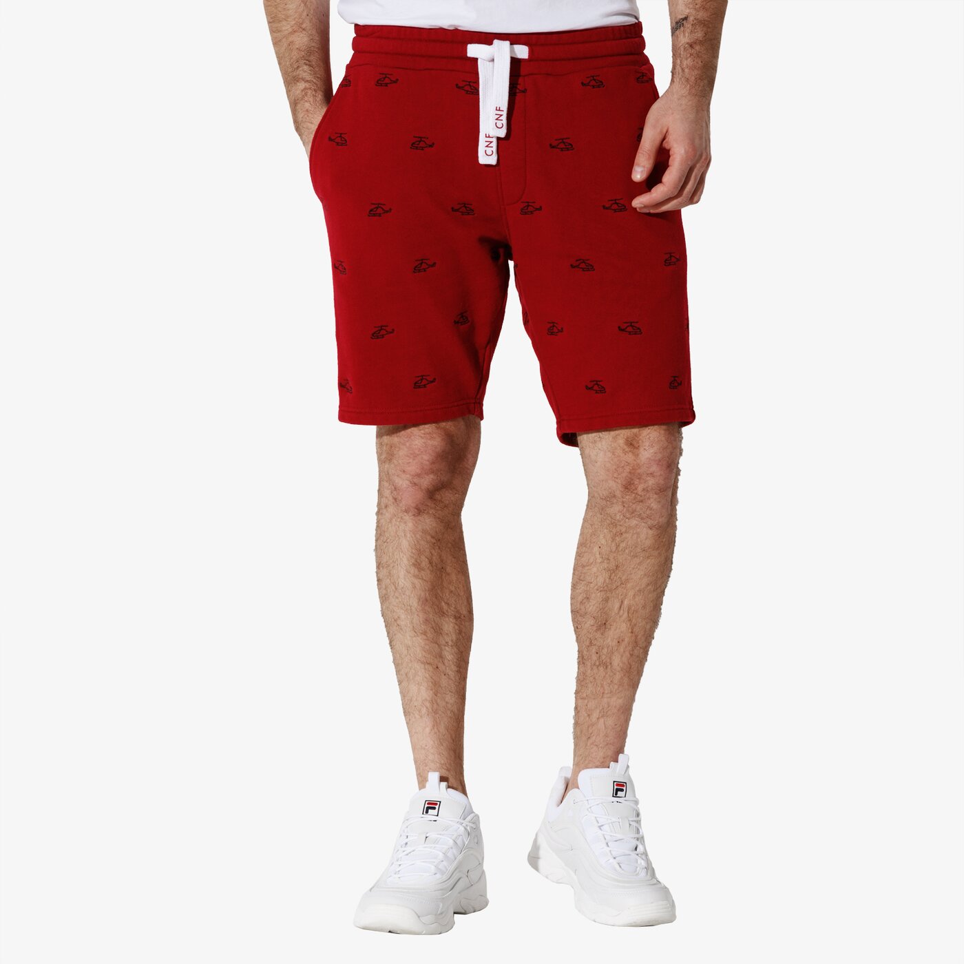Мъжки къси панталони CONFRONT ШОРТИ HELICOPTER cf19szm11004 цвят червен