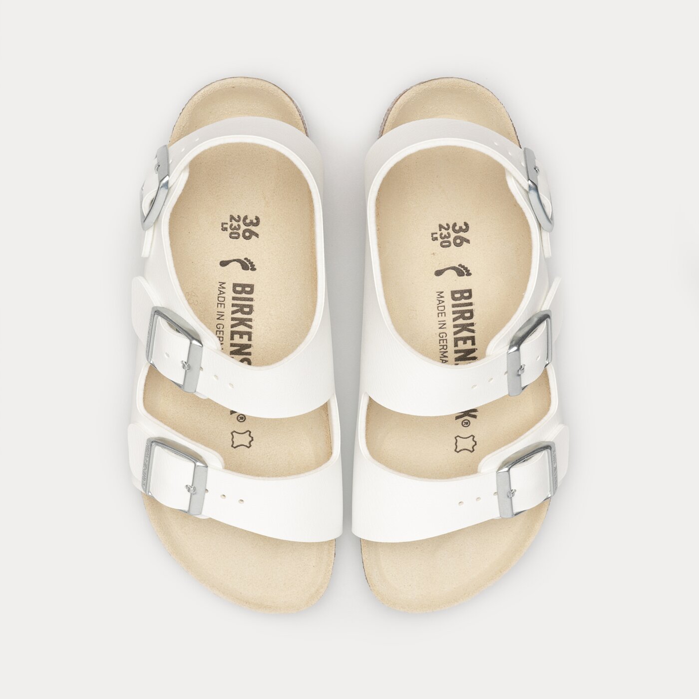 Дамски чехли и сандали BIRKENSTOCK MILANO BS 34733 цвят бял
