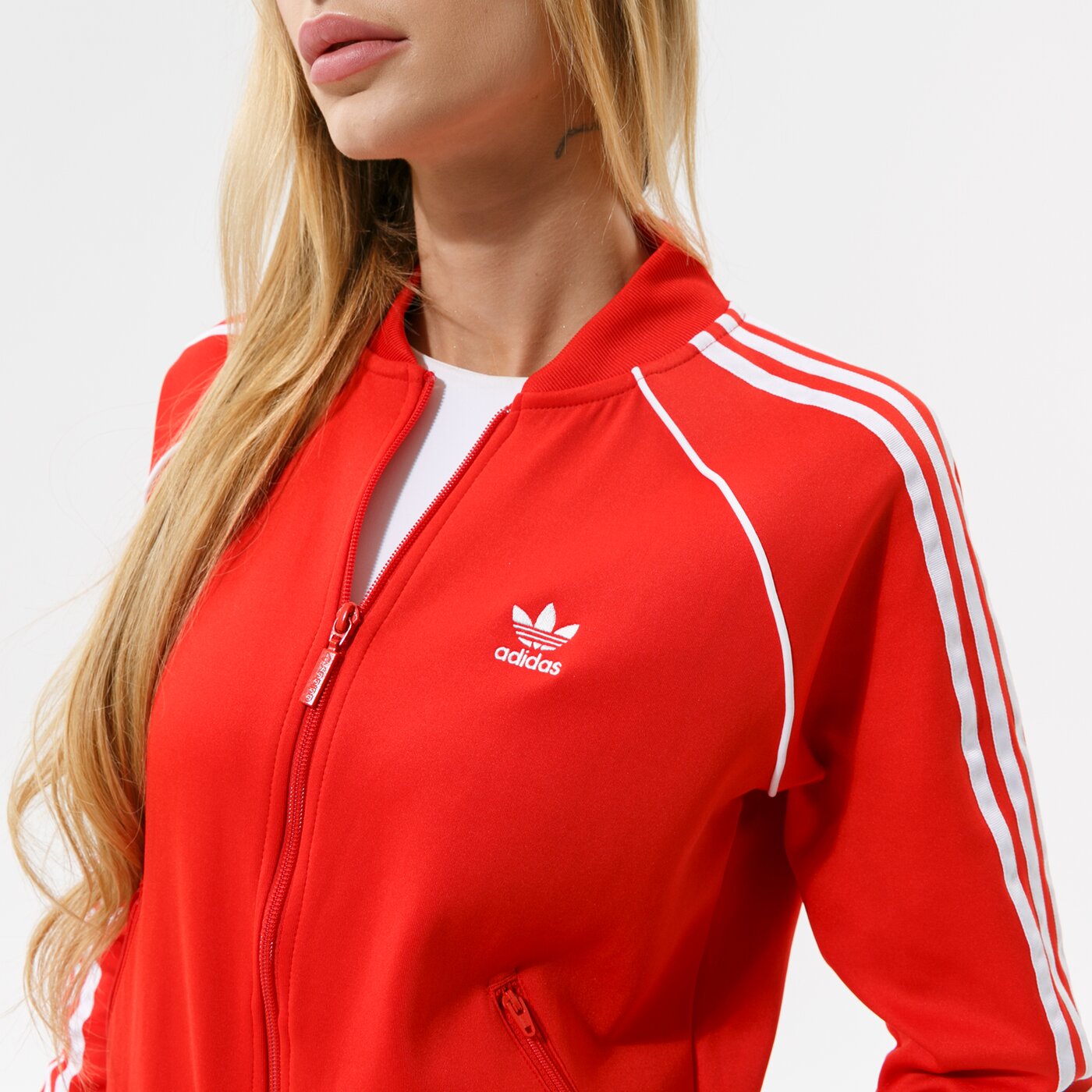 Дамски суичър ADIDAS СУИТЧЪР СЪС ЗАКОПЧАВАНЕ SST TRACKТОП PB  h18189 цвят червен
