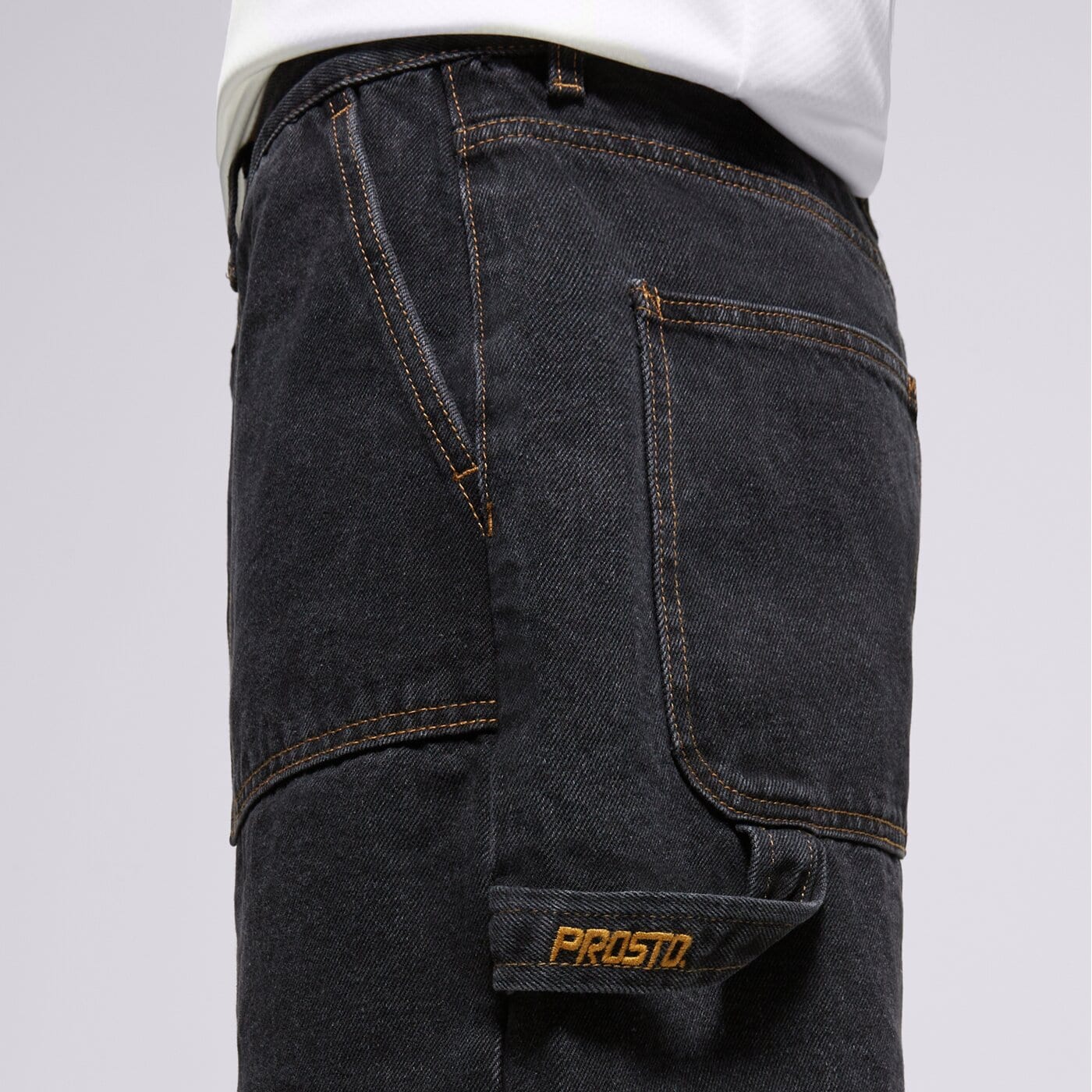 Мъжки къси панталони PROSTO ШОРТИ JEANS SHORTS BAGGY ZAXX kl251mpan7022 цвят черен