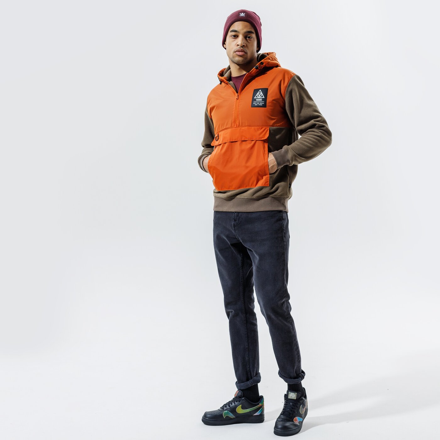 Мъжки суичър VANS СУИТЧЪР С КАЧУЛКА 66 SUPPLY ПОЛАР FLEECE CANTEEN GOLD F vn0a4rzpzmu1 цвят каки