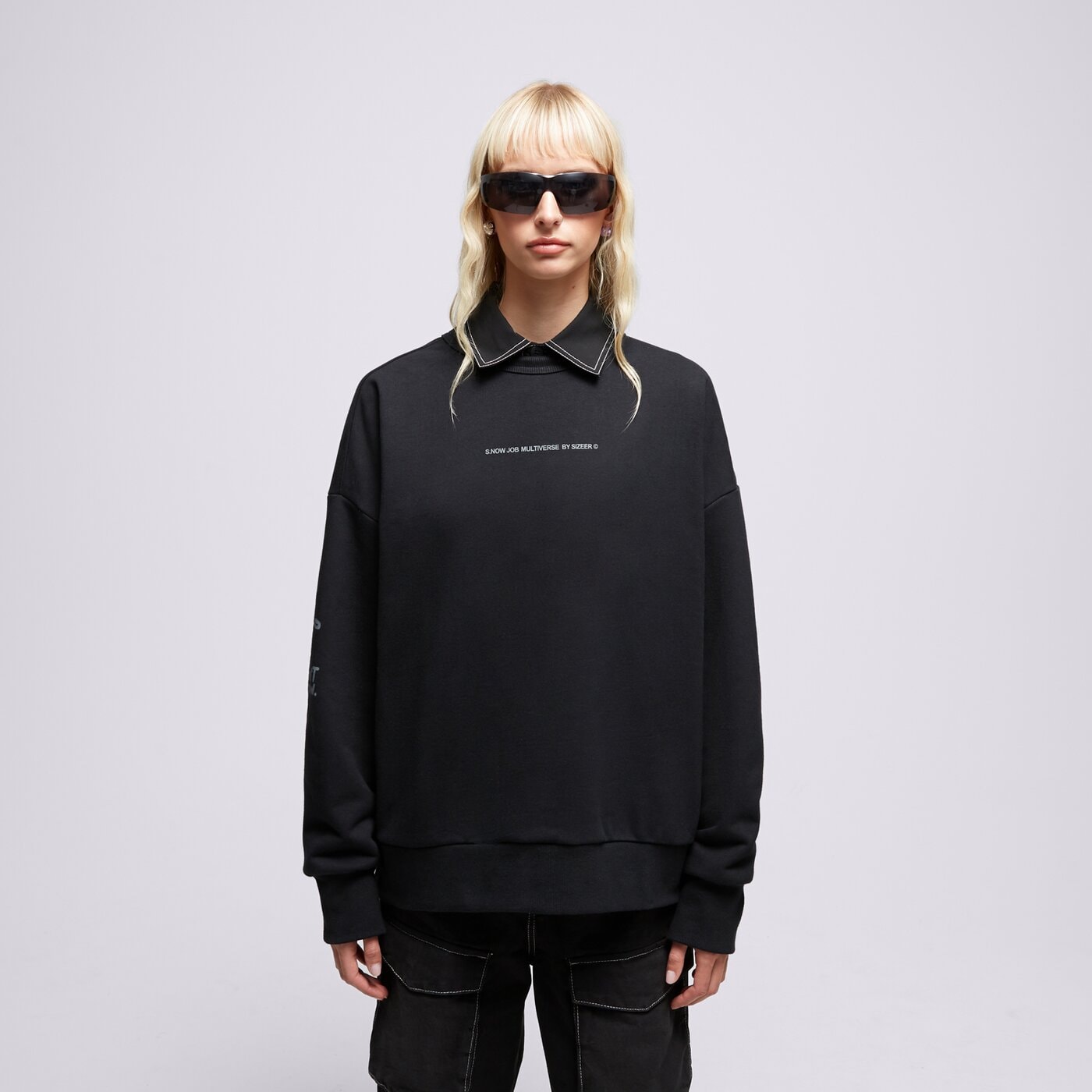 Мъжки суичър S.NOW JOB SIZEER CREWNECK “I DON'T KNOW” BLACK si123blu51001 цвят черен