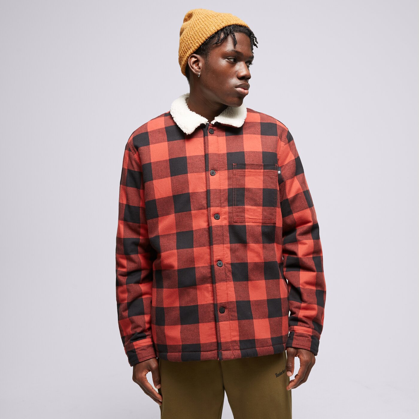 Мъжко зимно яке TIMBERLAND ЯКЕ BUFFALO PLAID SHERPA LINED tb0a6fwndw81 цвят червен
