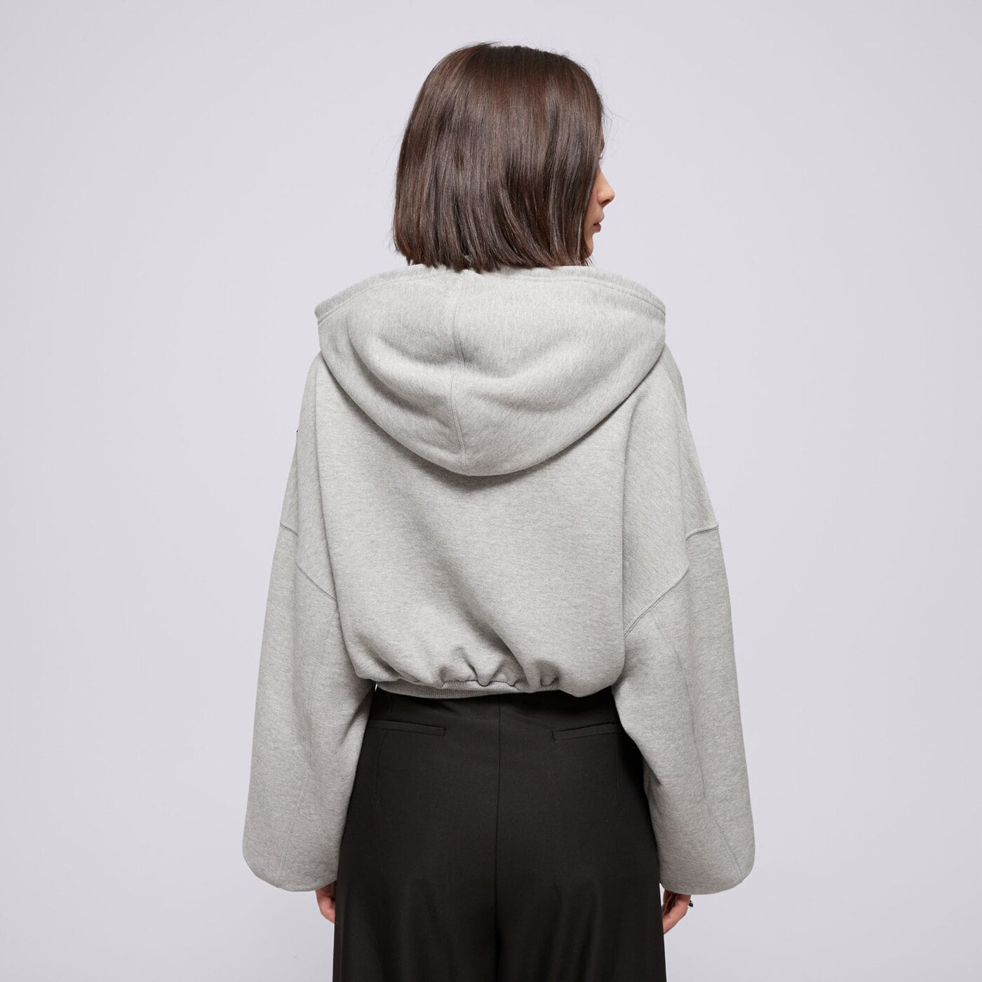 Дамски суичър NIKE СУИТЧЪР С КАЧУЛКА W NSW OS FLC CROP DANCE fv7777-063 цвят сив