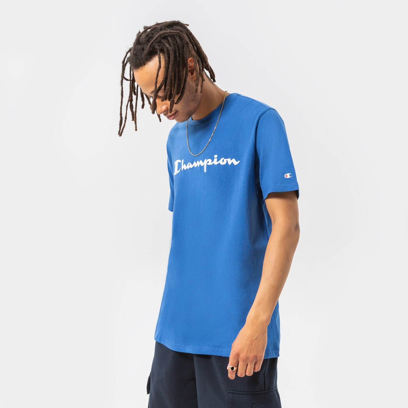 Мъжка тениска CHAMPION ТЕНИСКА CREWNECK TEE 216957bs007 цвят син