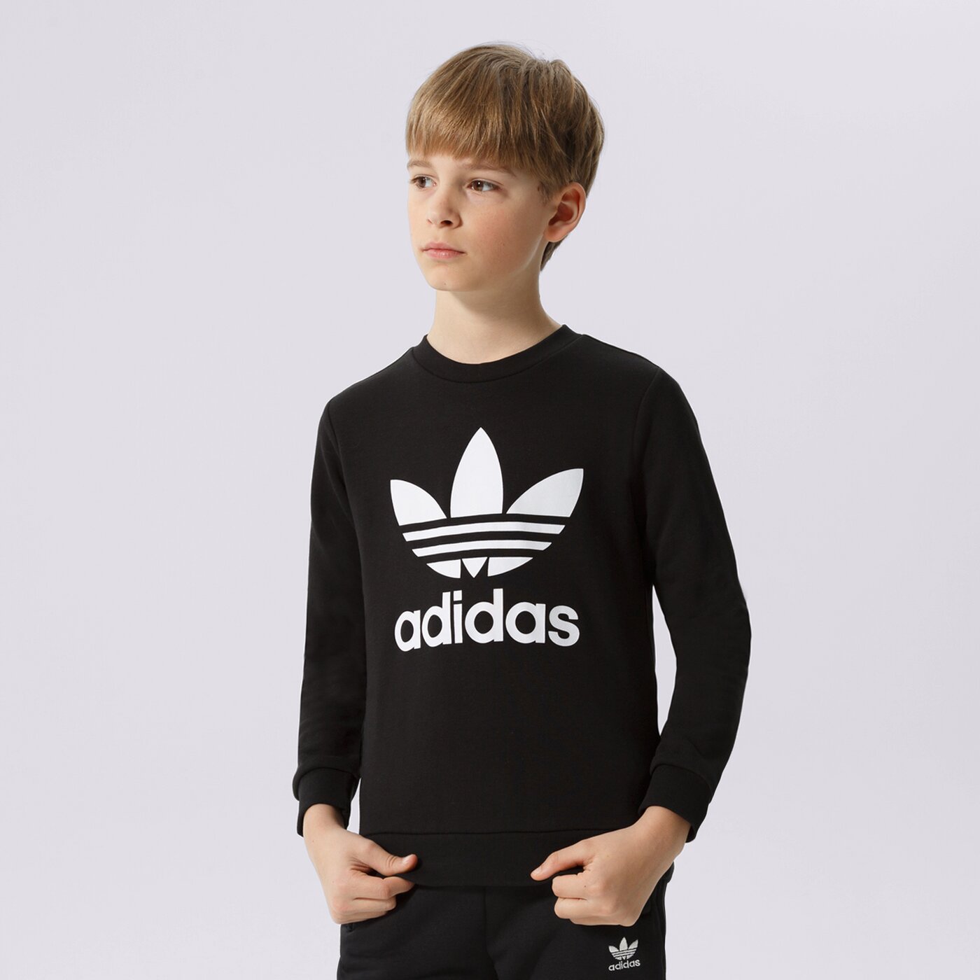 Детски суичър ADIDAS СУИТЧЪР TREFOIL CREW BOY ed7797 цвят черен