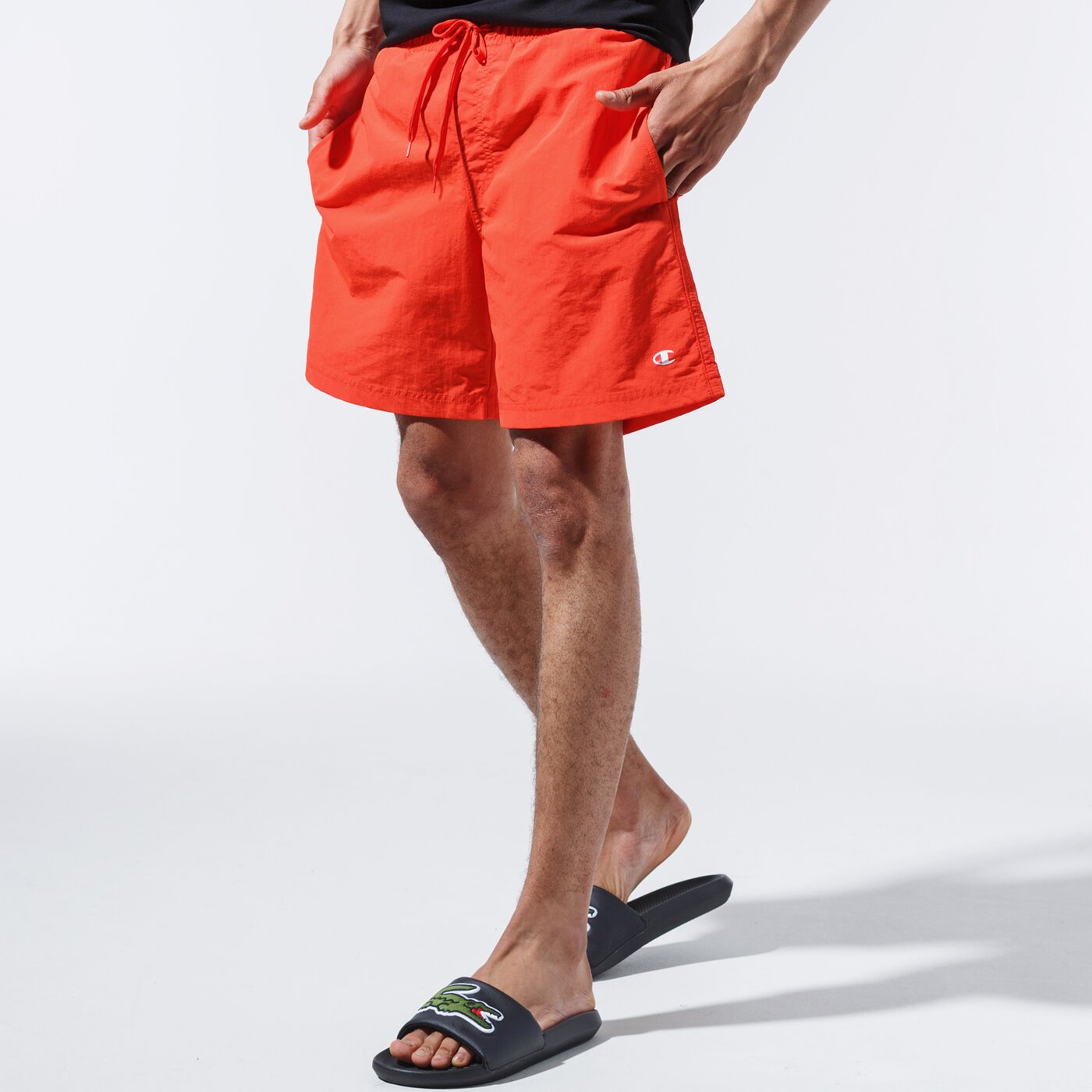 Мъжки къси панталони CHAMPION ШОРТИ BASIC SWIM SHORTS 215498ys057 цвят оранжев