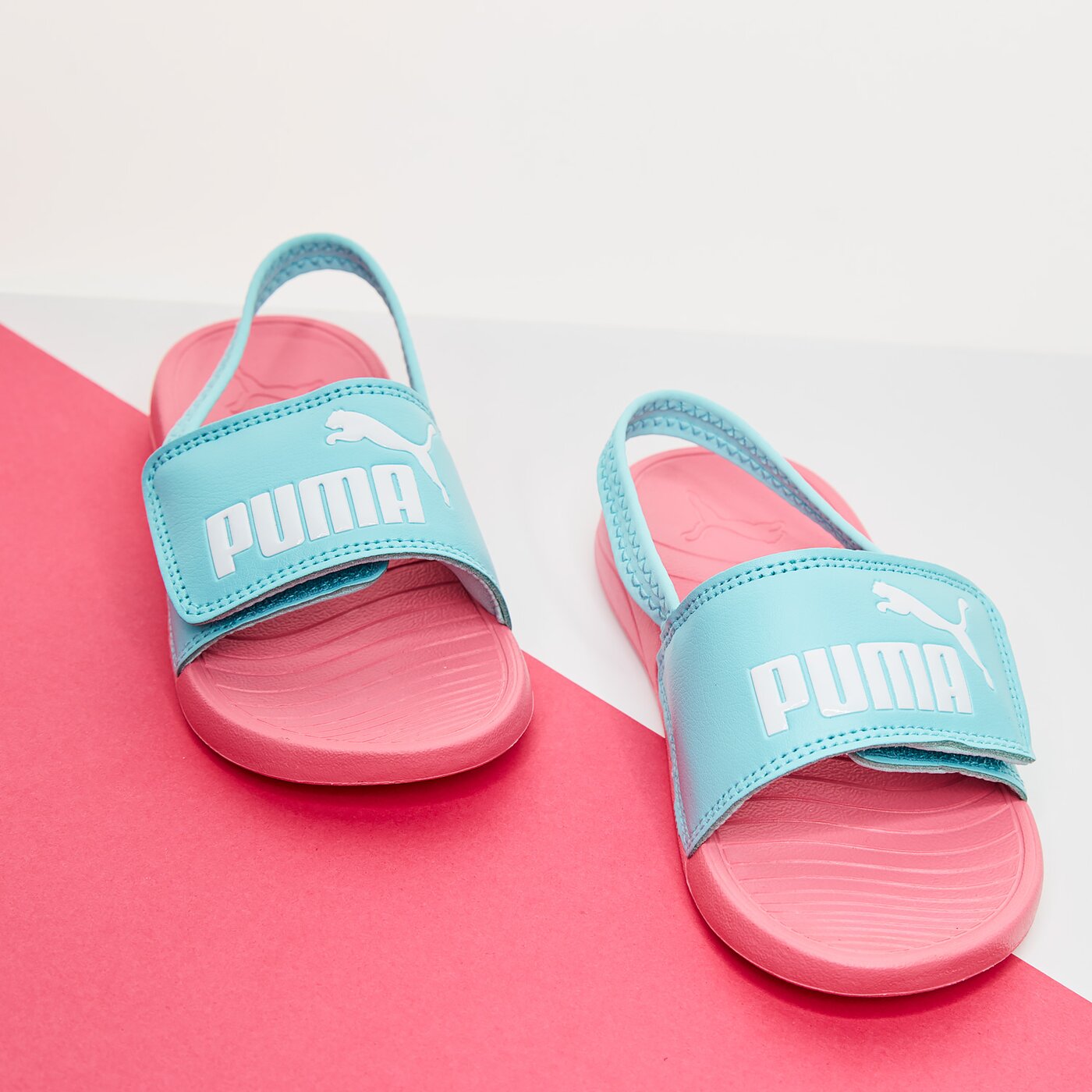 Детски чехли и сандали PUMA POPCAT 20 BACKSTRAP AC INF 37386208 цвят розов