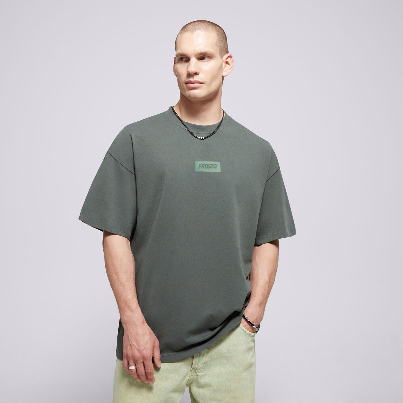 Мъжка тениска PROSTO  ТЕНИСКА BOX 2.0 kl251mtee1133 цвят зелен