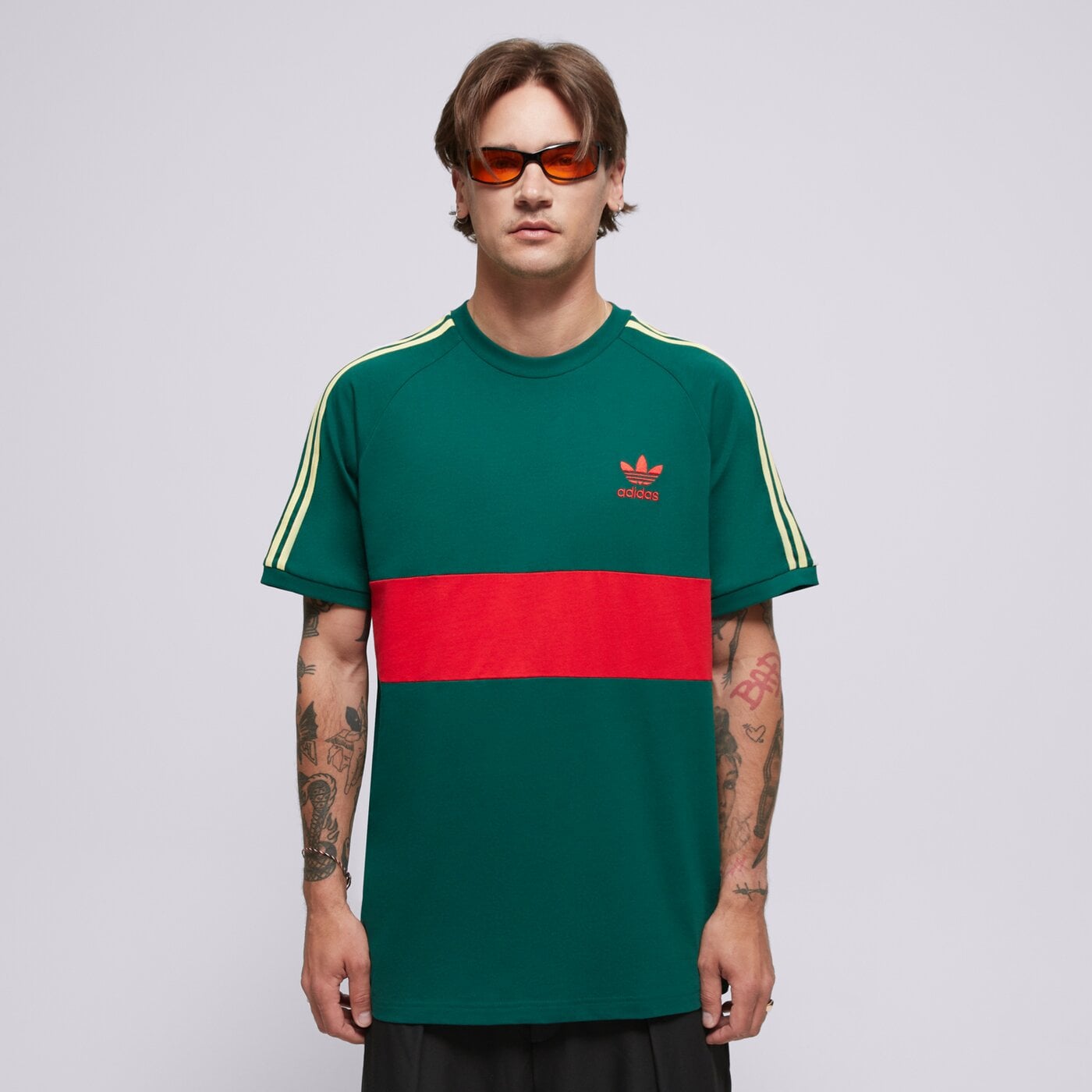 Мъжка тениска ADIDAS ТЕНИСКА 3S PANEL TEE jd4277 цвят зелен