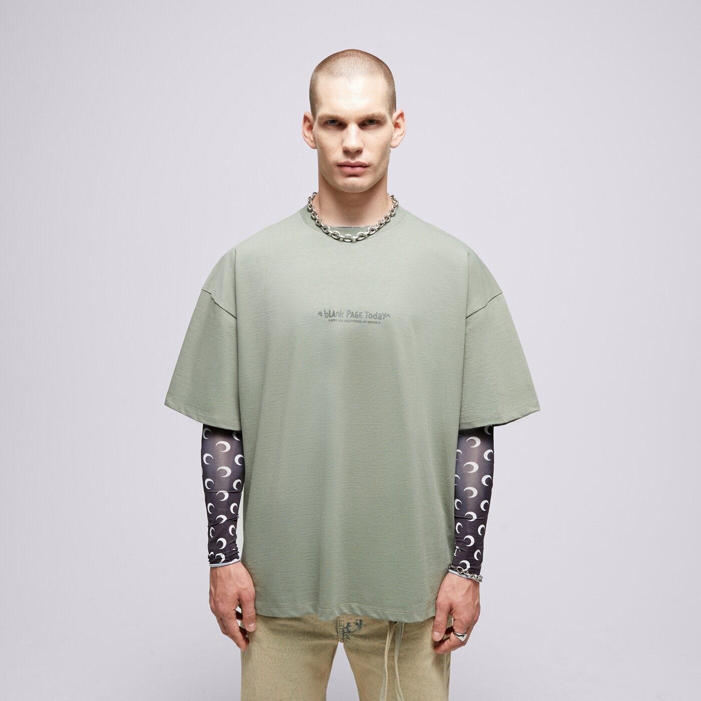 Мъжка тениска S.NOW JOB SIZEER ТЕНИСКА “BLANK PAGE” OLIVE si123tsu50003 цвят зелен